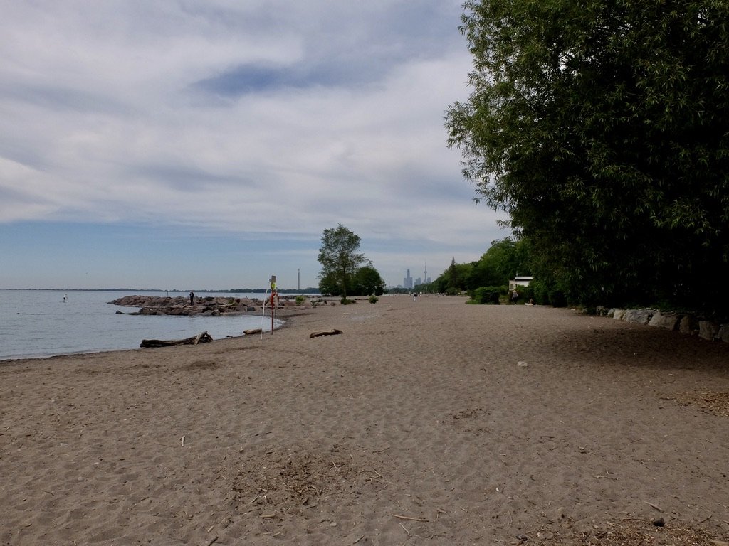  The Toronto skyline seen from the beach at the end of the The 501 Queen Streetcar route.  