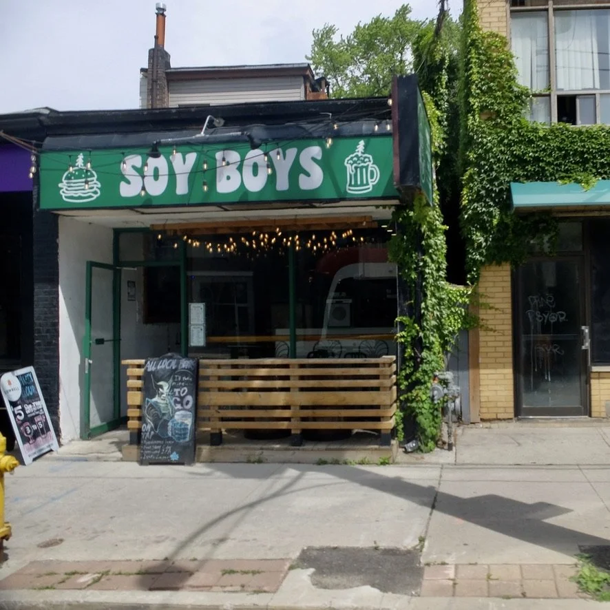   "SOY BOYS"  The 501 Queen Streetcar route.  