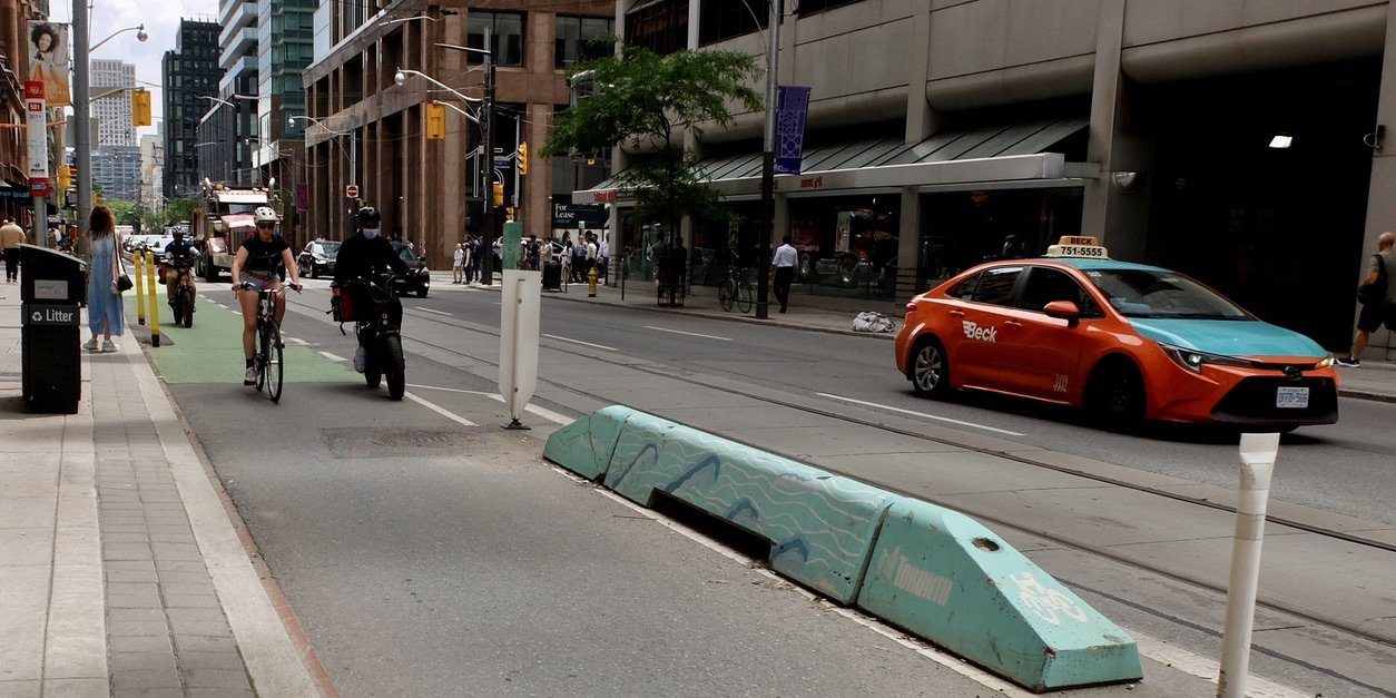  I liked this bicycle barrier in downtown Toronto. 
