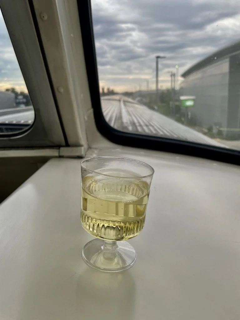  In the SKYLINE DOME car it began lovely &amp; innocuously with a nice sparkling wine.  "Step into a golden past aboard VIA Rail’s iconic ‘The Canadian’ train...    