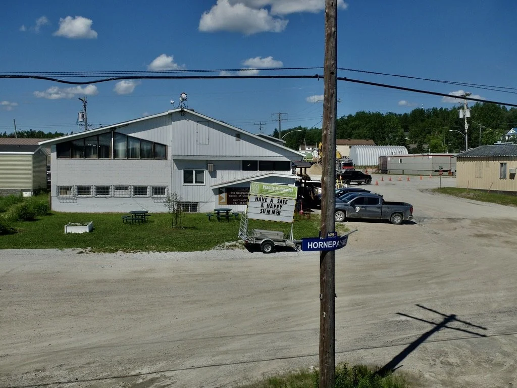  Hornerpayne, "The Geographical Centre of Ontario"  We stopped &amp; were told we could get off, stretch our legs, have a smoke &amp; we’d be leaving in a few minutes.  2.5 hours later we started moving again.  No explanation was given.   