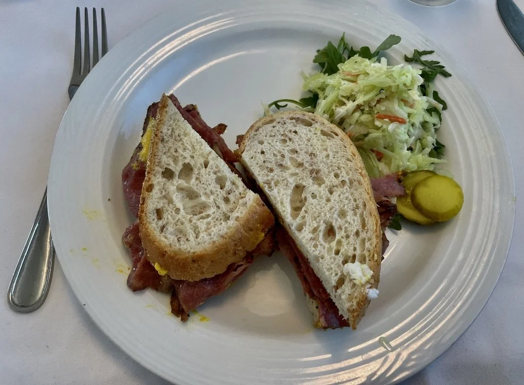  The smoked brisket on rye was an excellent pastrami; as good as any I have ever had.   The Canadian dining car. 