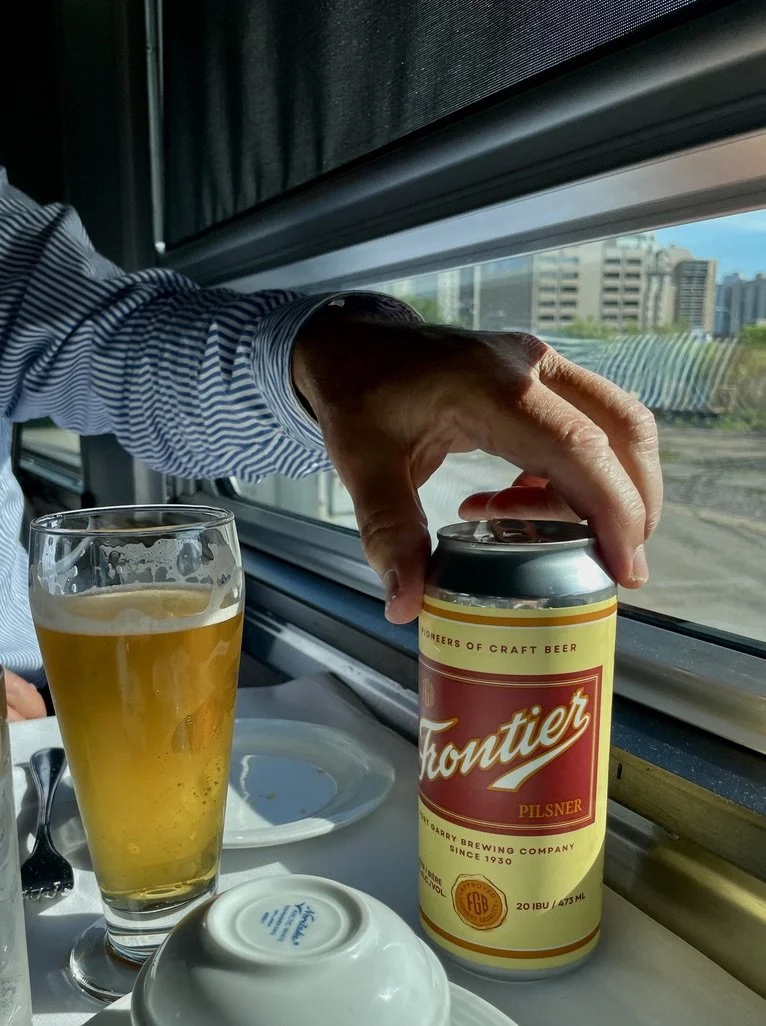  Our tablemate Paul, from London, UK had this brew.  The Canadian dining car. 