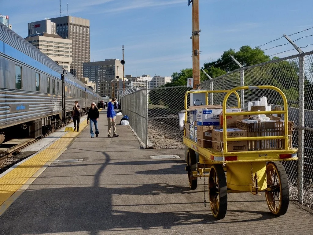  Platform of the  Winnipeg Union Railway Station .  We became very familiar with it.   “VIA Rail Canada has canceled the Winnipeg-Vancouver leg of its flagship  Canadian  that was slated to arrive in British Columbia today (Sunday, June 28), as well 