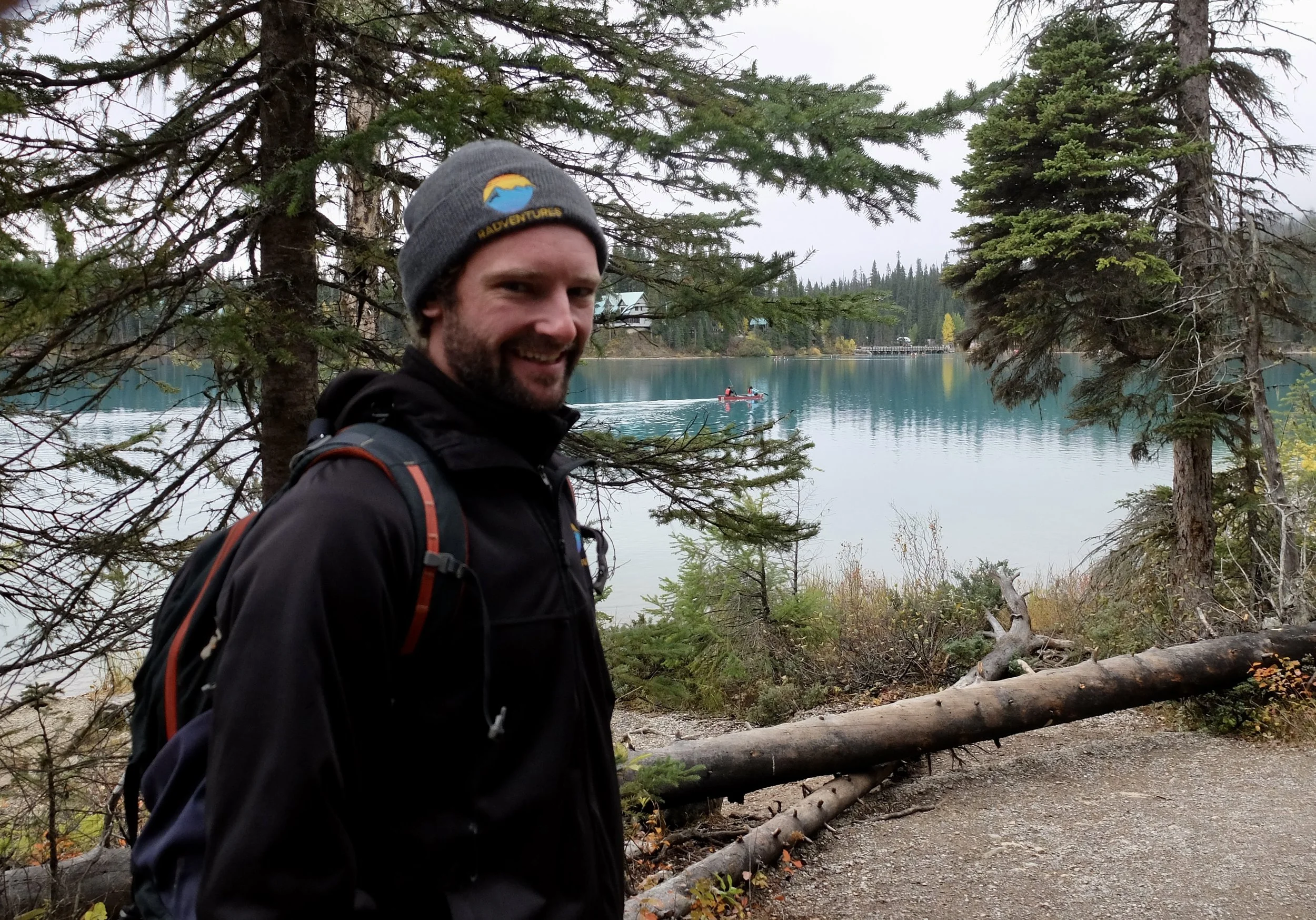  Gareth, our excellent, well-spoken &amp; knowledgeable Radventures guide from Tasmania, Australia.  We became well-acquainted in our full day of touring.   Emerald Lake straddling the Alberta-B.C. border in Yoho National Park. 