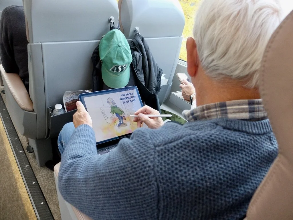  Folks busied themselves with games, puzzles &amp; reading while the scenery passed them by,  Some had seen it previously if they were traveling round-trip. 