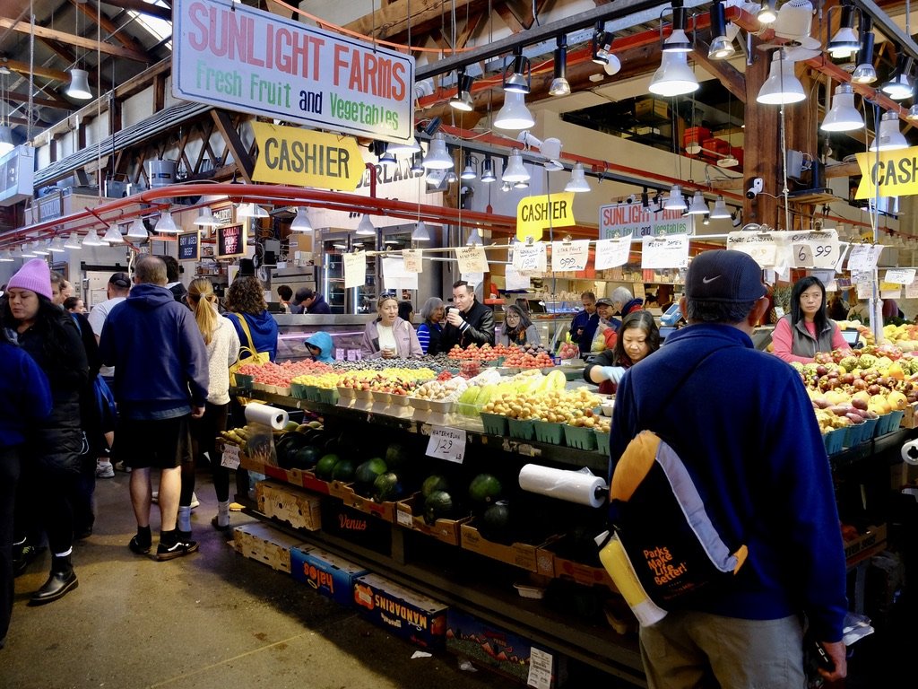  Note how the strawberries are displayed.  We saw that throughout the The Granville Island Public Market. 