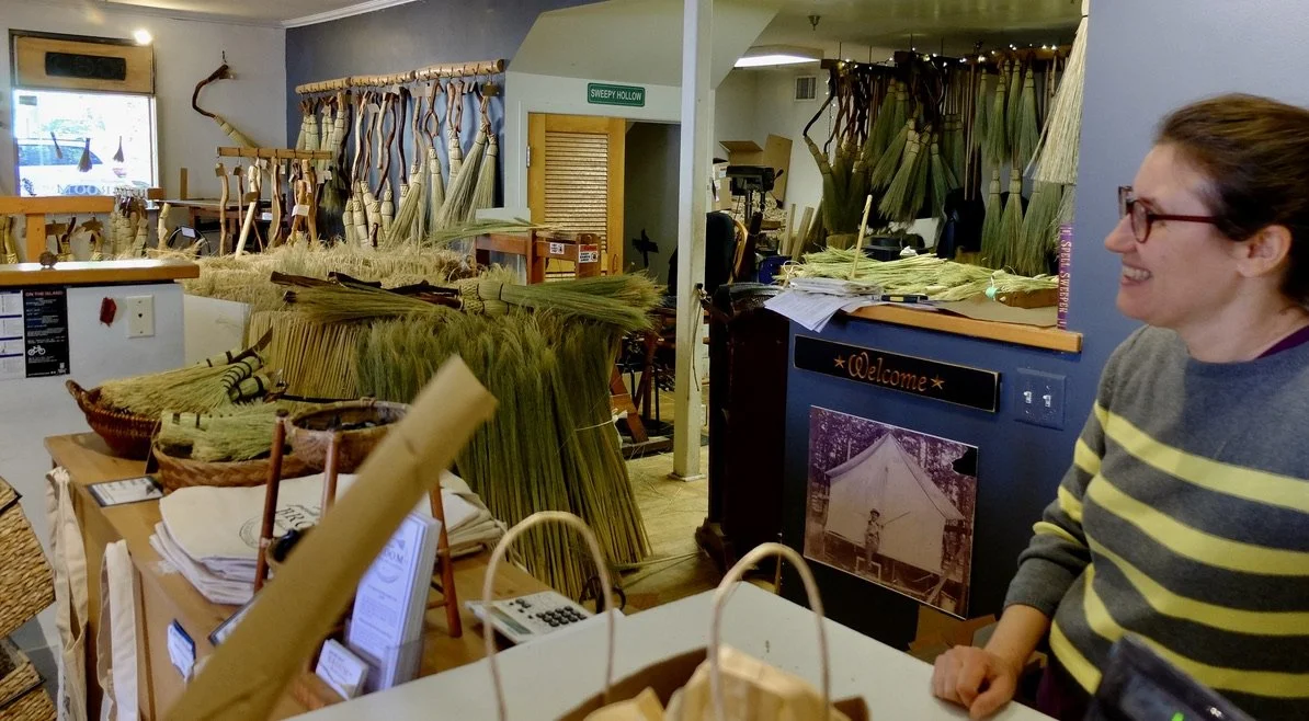  The Granville Island   Broom Company Inc.   She’s been making brooms here with her sister for 15 years.  The duster broom that we purchased couldn’t be shipped home because it is now subjected to a 50% tariff in the USA.  It fit in a suitcase.   Phe