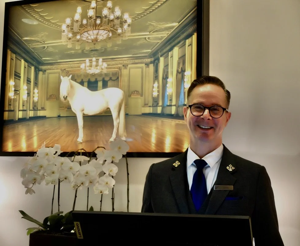  I had asked David how he earned his concierge lapel badges. He &amp; Sabine were most helpful in helping  us plan our times in Vancouver.  How Roy Rogers got Trigger into the Fairmont Hotel Vancouver is another story.   
