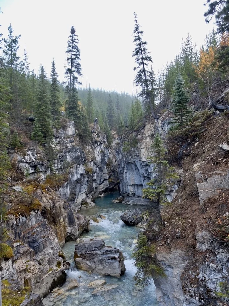  “…narrow limestone gorge carved by Tokumm Creek into Paleozoic microcrystalline limestone. Despite its name, the rock is limestone, not metamorphic marble; the name comes from the smooth, polished appearance of the walls.” 