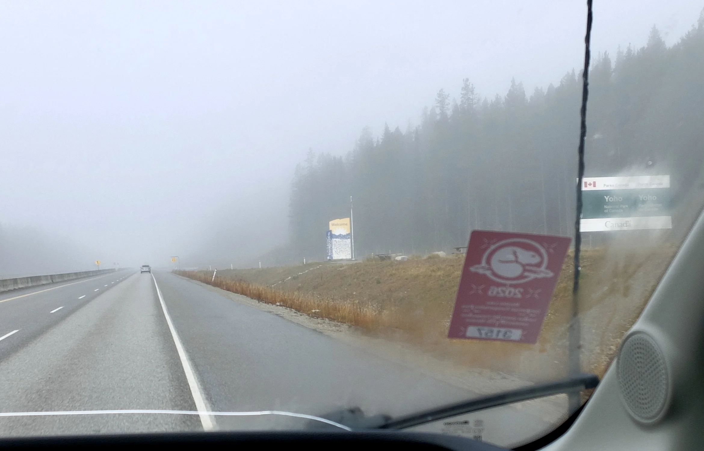 Road to Natural Bridge.  On the registration decal is the beaver, the national animal of Canada, a symbol of Canadian sovereignty.  Note the cracked windshield.  More on that in another blog. 