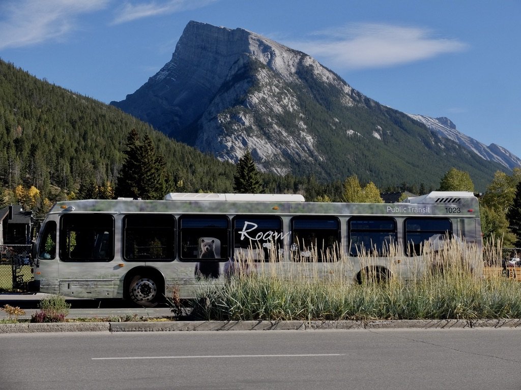  "Roam (Public) Transit offers reliable, convenient bus service across Banff, Canmore and Lake Louise."  It goes to other destinations in the high season.  At the Otter Hotel we were given passes that allowed us to take the bus around Banff &amp; to 