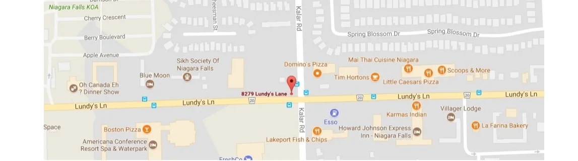 We are located in the new plaza on the corner of lundy's lane and kalar road right across the street from freshco.