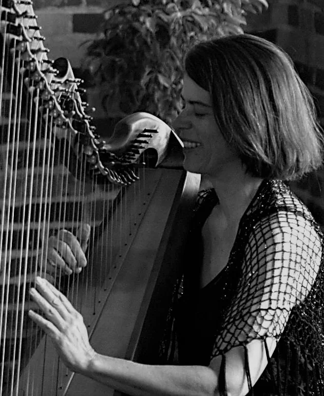 Margot Krimmel (harp) studied folk harp with Sylvia Woods, jazz harp with Deborah Henson-Conant and classical pedal harp with Denver Symphony harpist Helen Hope. Infusing their expertise with her own swing/jazz/blues guitar background, Margot has a fresh, innovative approach to harp. Accolades include first place awards from the Longs Peak Scottish Highland Festival and the Pop and Jazz Harp Festival. She has two solo recordings, Songlines and St. John's Tide, and guest appearances with a diversity of artists including cowboy songster Lon Hannah (#2 on the April 2006 Western Music Album charts), prepared guitar wiz Janet Feder, devotional chant master Robert Gass and the European release The Art Of Harp. Of all Margot's musical pursuits her work on White Birds with Beth Leachman is the apex. Recorded with Jim Ratts at Raven Studio, the project deepened her love of music and friendship with Beth.