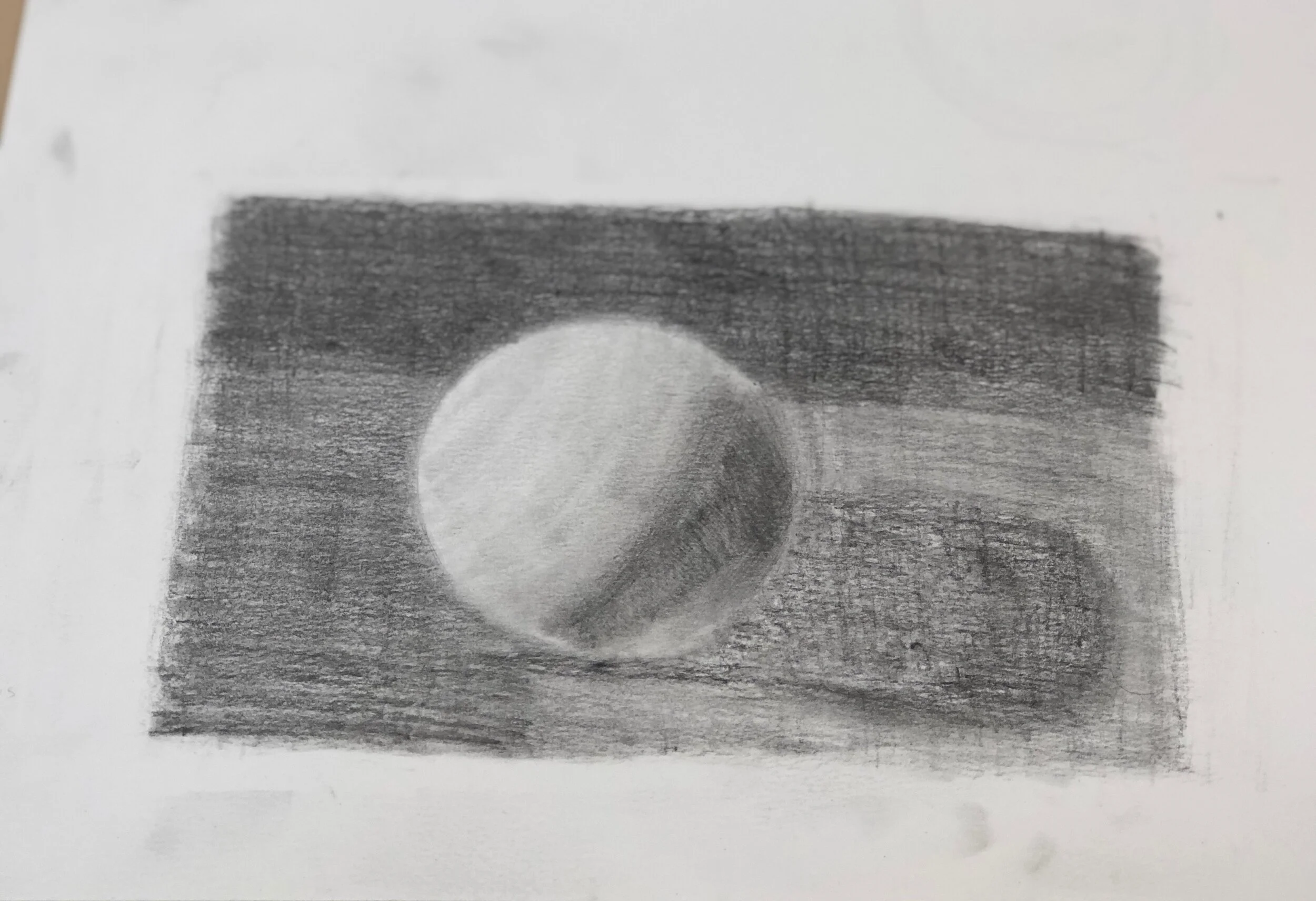Light hitting a simple ball from a particular angle - my interpretation