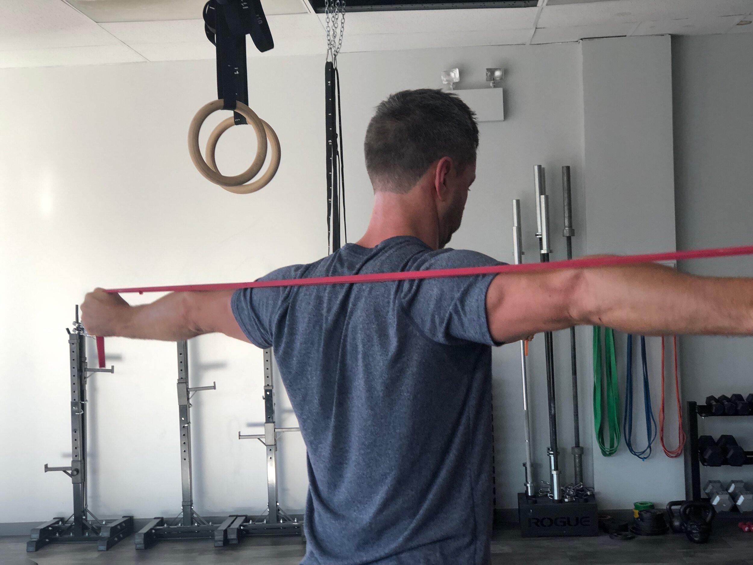 Kyle addressing scapular mobility/stability.
