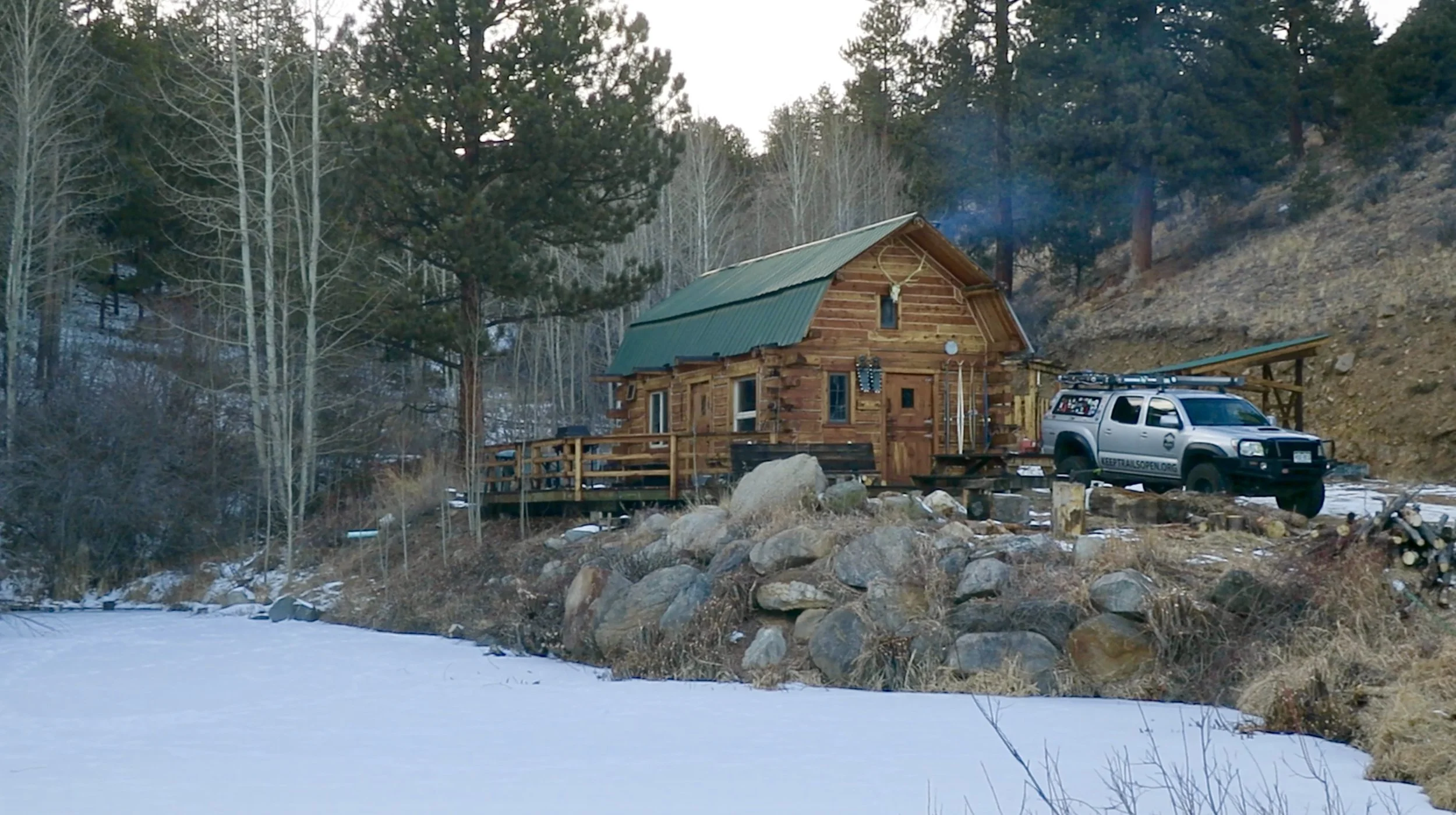 December at the Off Grid Cabin in Central Colorado