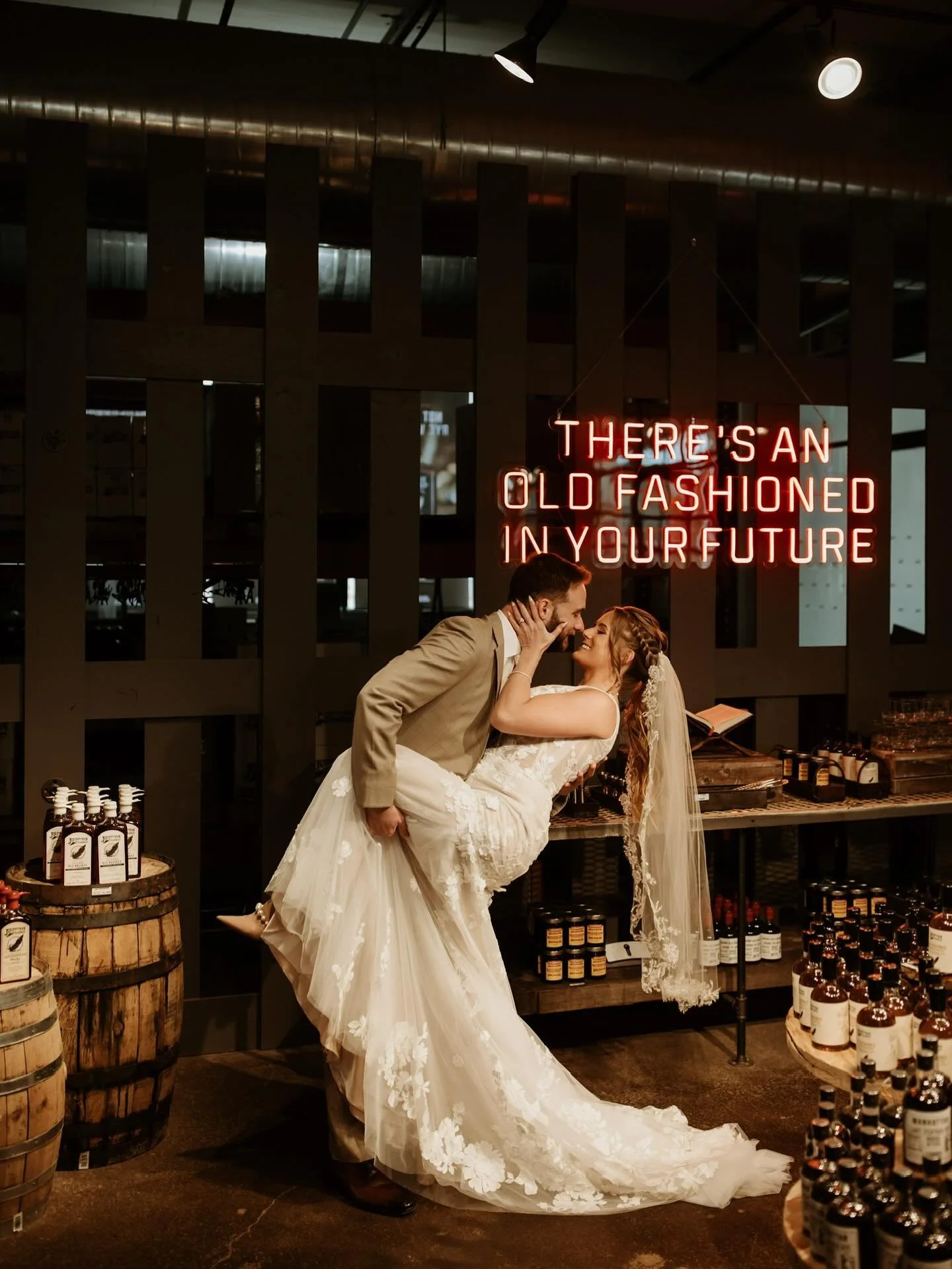 Came for the vows, stayed for the pours! 🥃😉

Photo: @blackbird_and_rye 
Hair: @updosbyaga1 
Make up: @shimmerandpout_bylisa 
Venue: @journeymandistillery