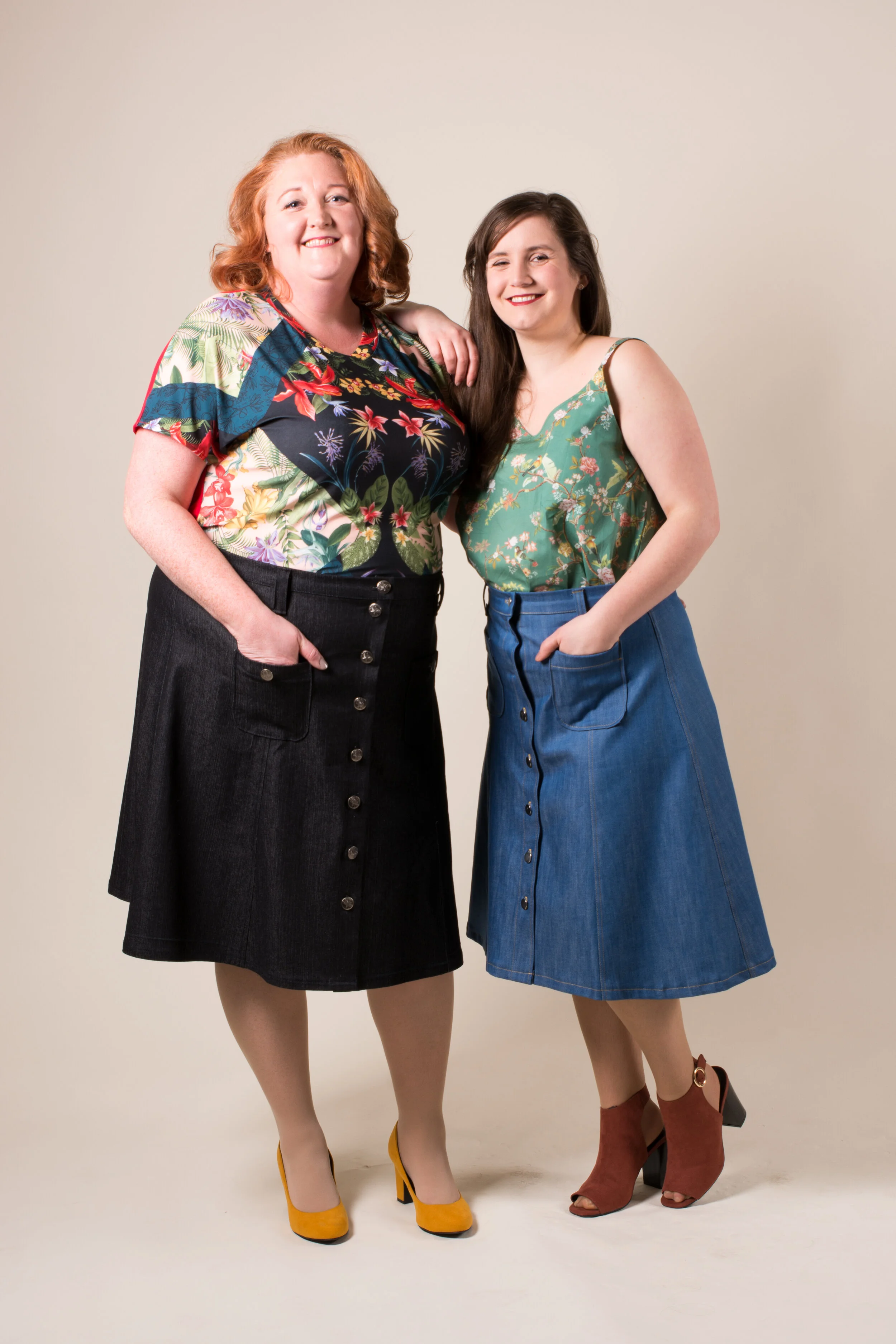 plus size black button up skirt