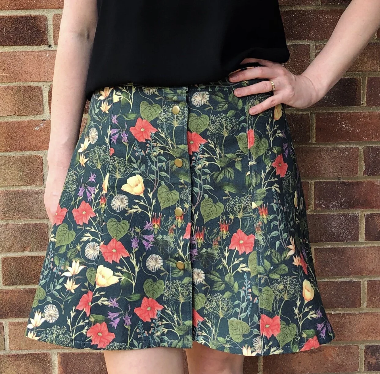 flowy button up skirt