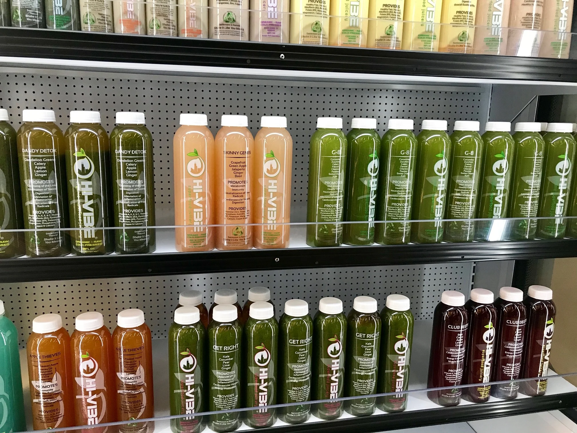 Most items are made to order, but you can also grab a few HiVibe elixirs from the refrigerated section if you're in a hurry.