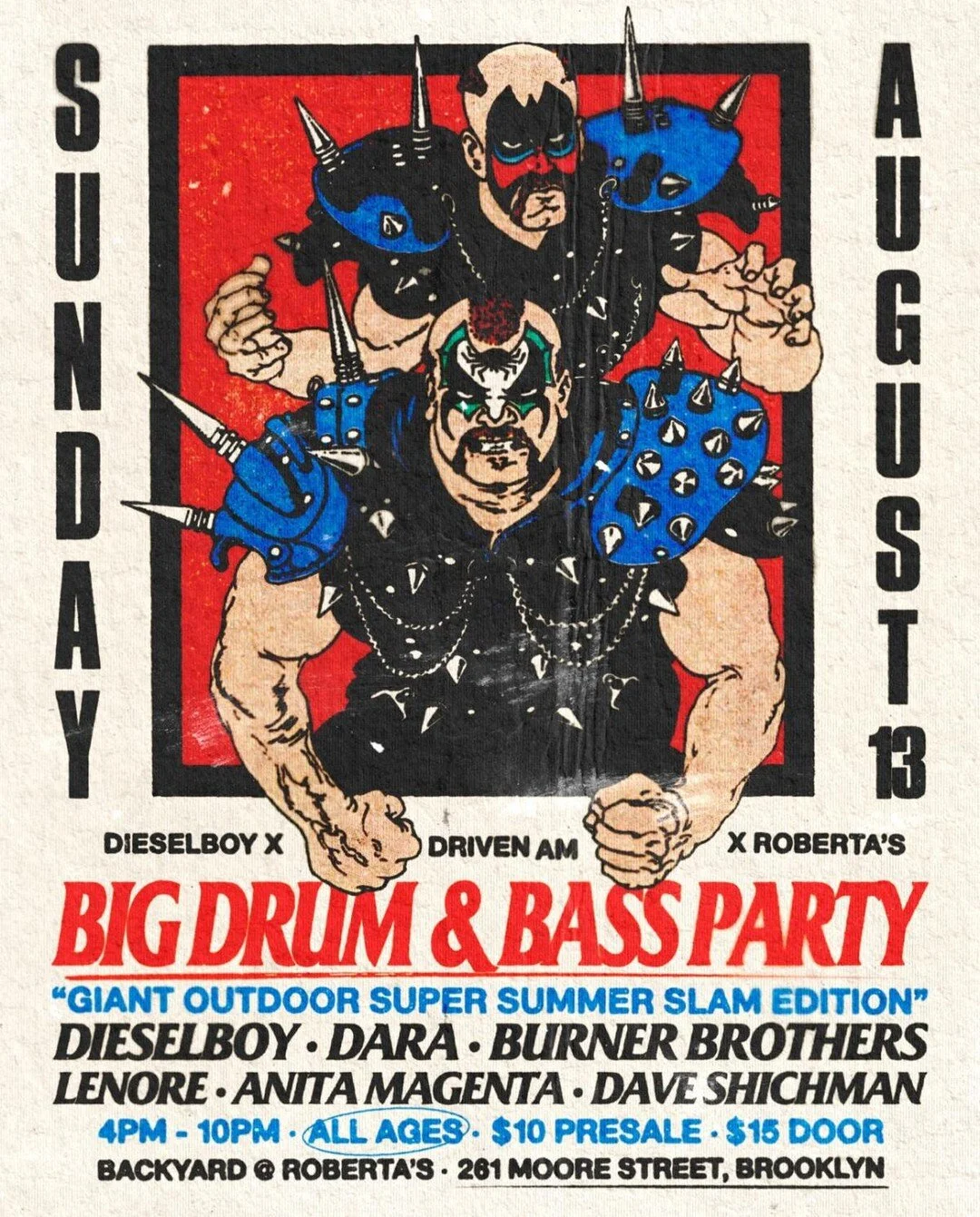 This might be the party of the summer... Ticket link in bio. Don't miss this one!
BIG DRUM & BASS PARTY
@robertaspizza
Sunday August 13th
Day Party!!! 4PM - 10PM
$10 / $15 - ALL AGES!
@dieselboy
@thedjdara
@theburnerbros
@ms.lenore
@anita.ma