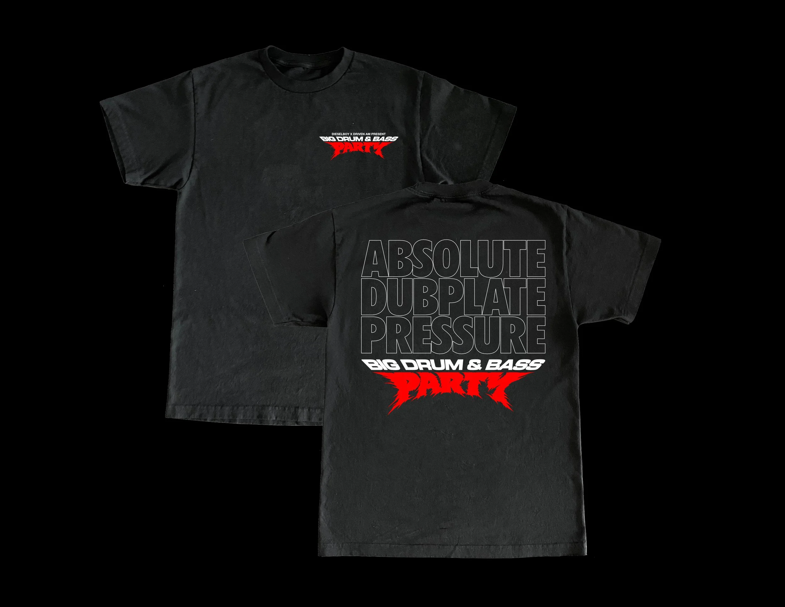 BIG DRUM AND BASS PARTY - TShirt Red Letters (SOLD OUT