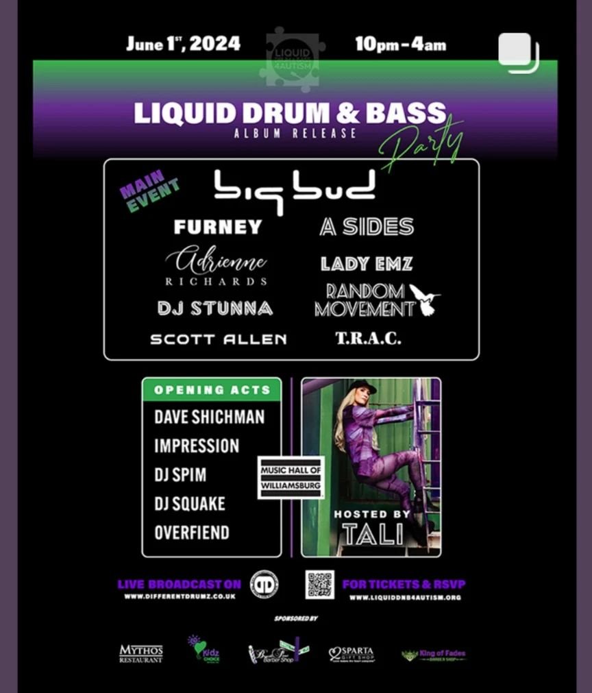 Huge night of liquid DnB at the Williamsburg Hall Of Music on June 1st with an incredible lineup featuring Driven AM's @randommovementmusic and @daveshichman