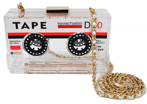 vintage tape chain purse
