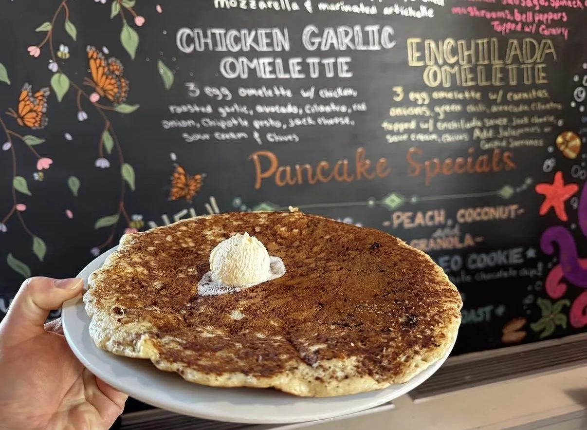 Pancakes at First Awakenings in Pacific Grove near Cannery Row