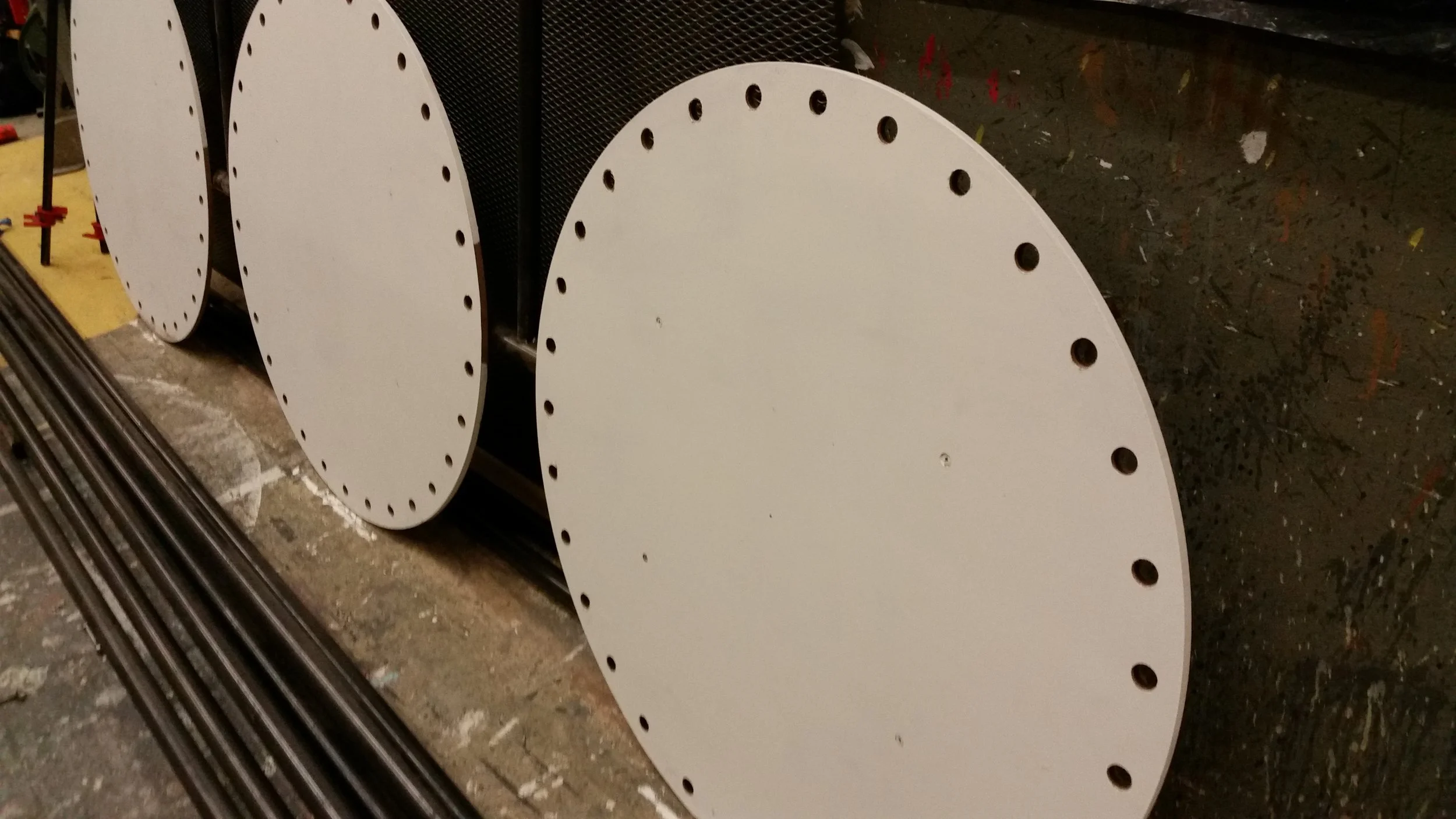 Targets with holes drilled