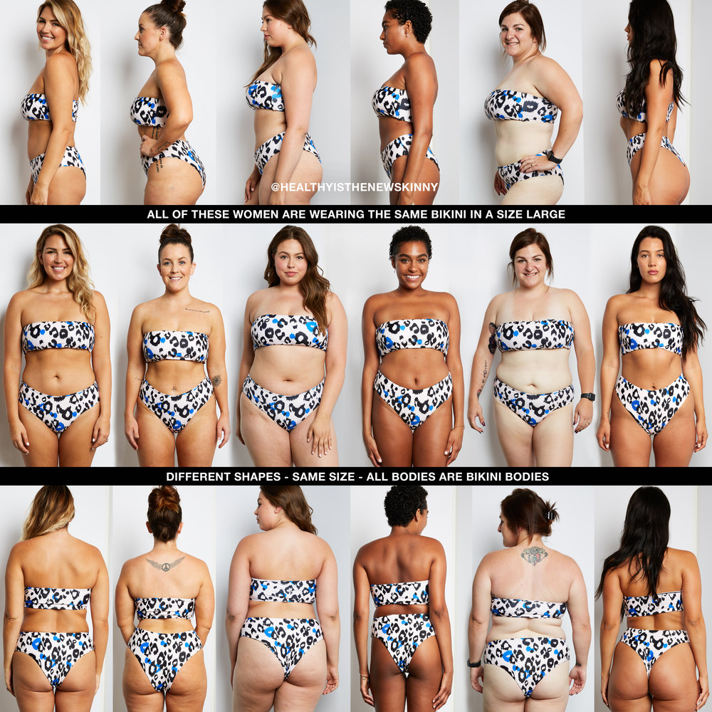 ventilator spreken Beugel 6 Women, 6 Different Shapes, Wearing the Same Size Bikini — Healthy is the  new skinny
