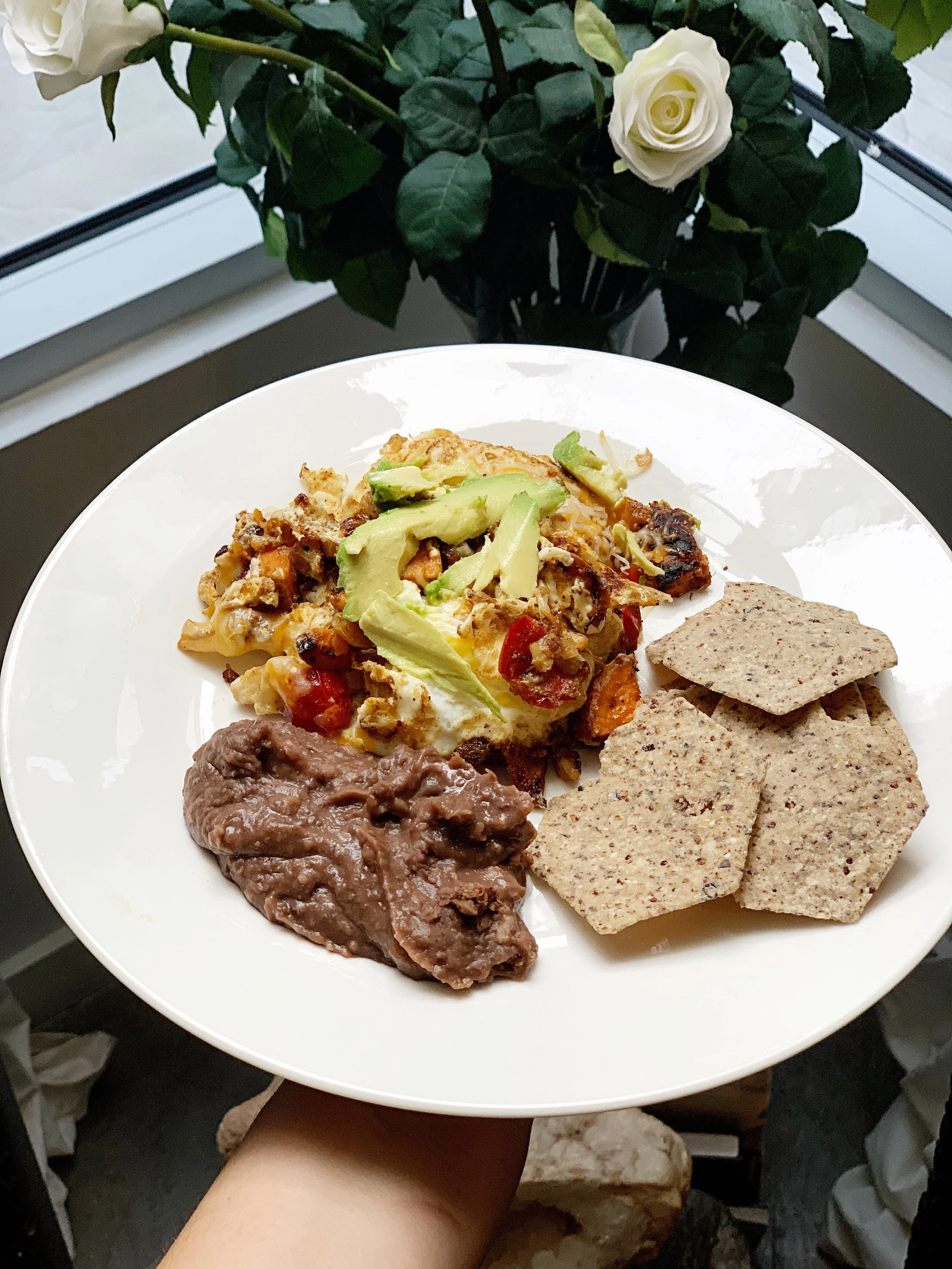 Easy Breakfast Scramble with Tostada Leftovers