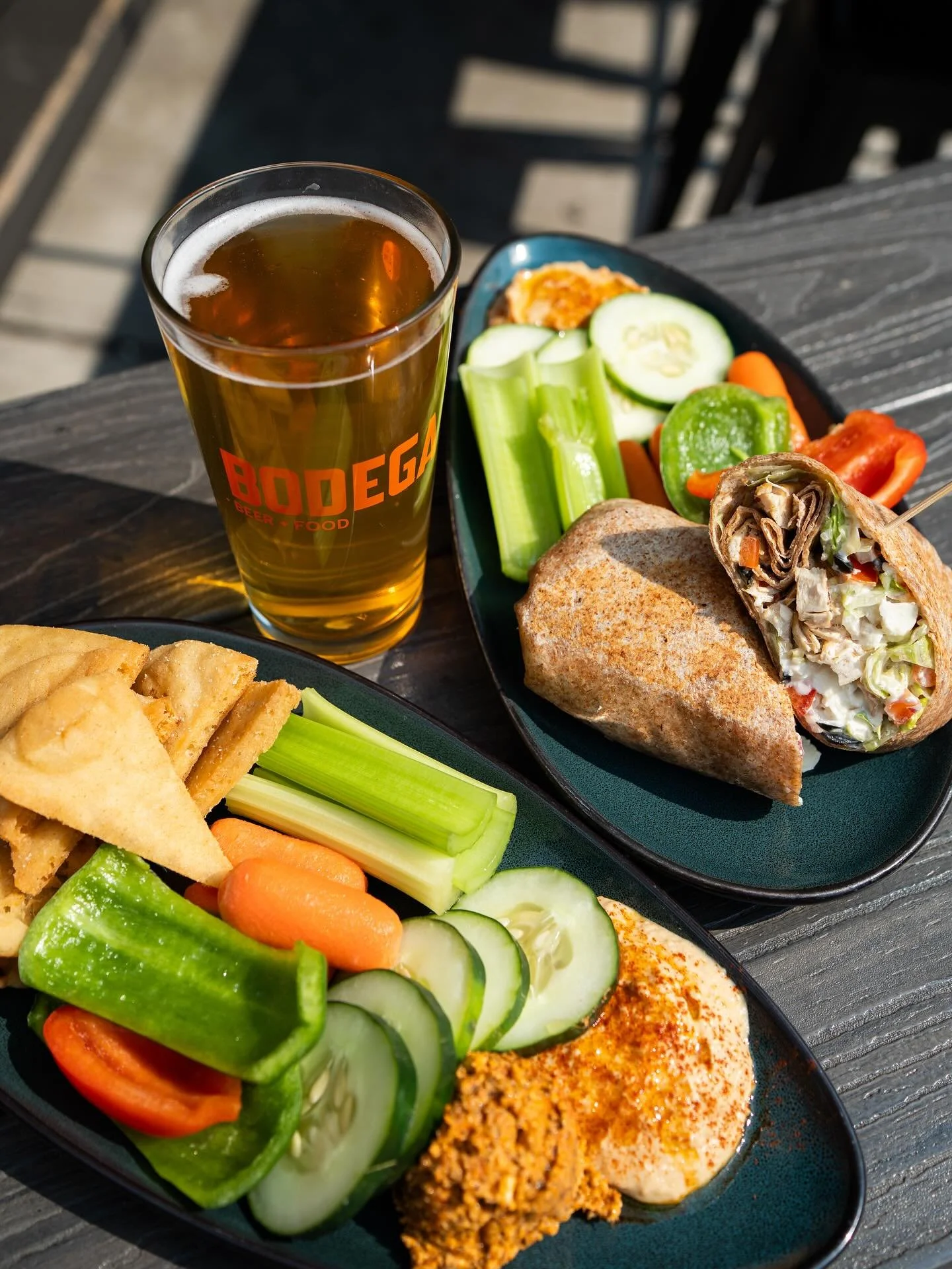 Dips, wraps, and sunny sips. Bodega&rsquo;s Mediterranean magic on a plate. 🥙🍻