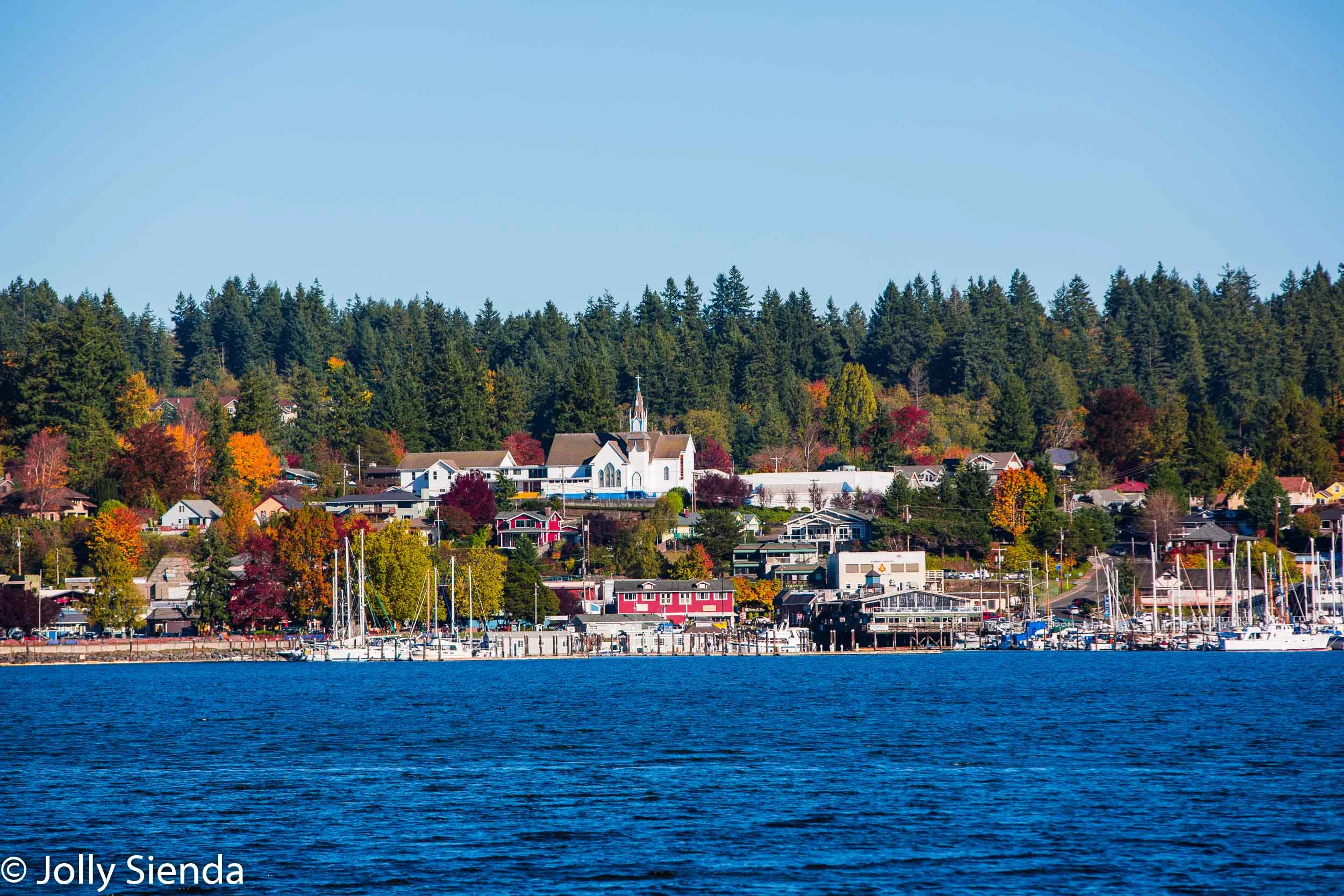 Town of Poulsbo, Washington with at autumn