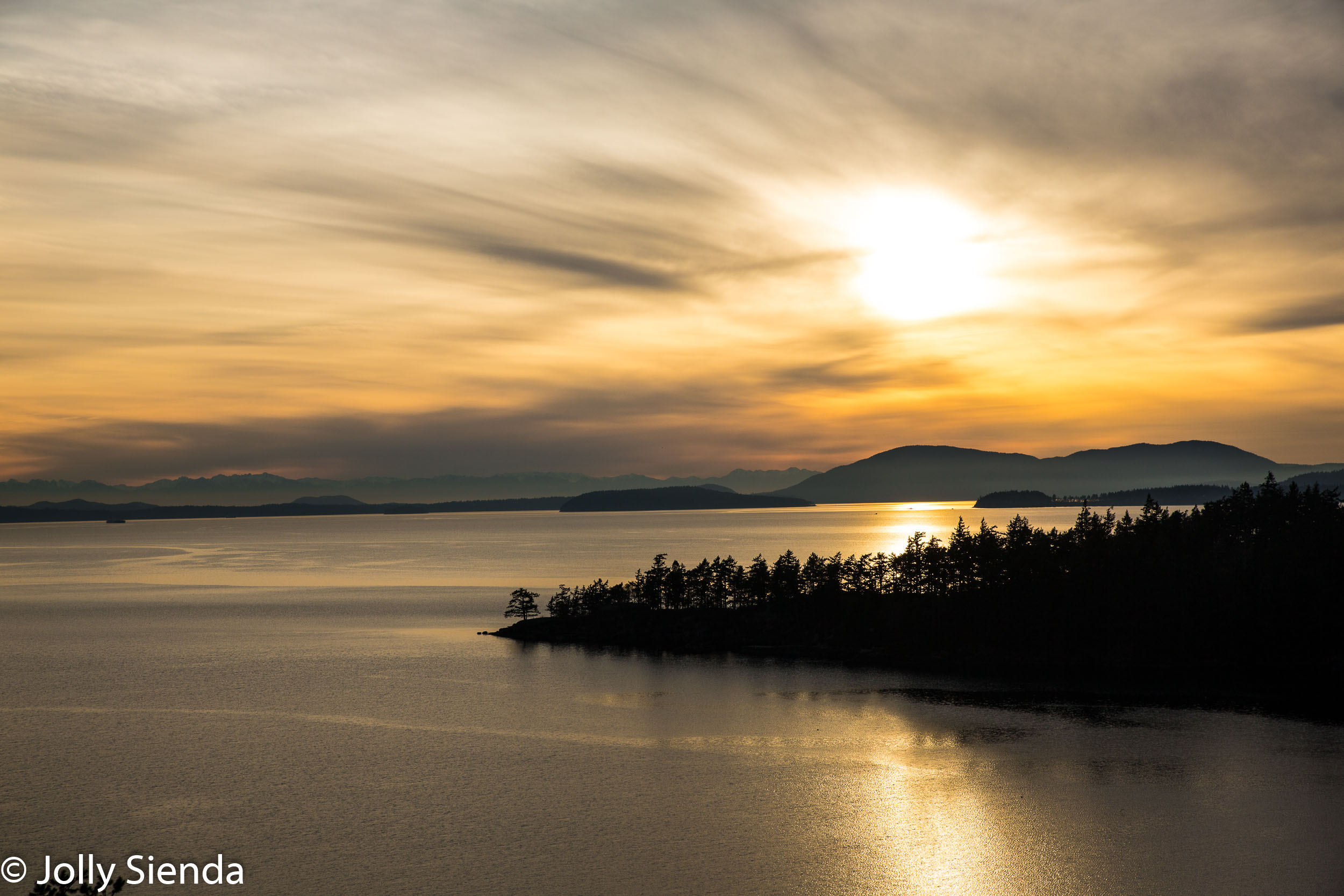 Winter sunset on Samish Bay