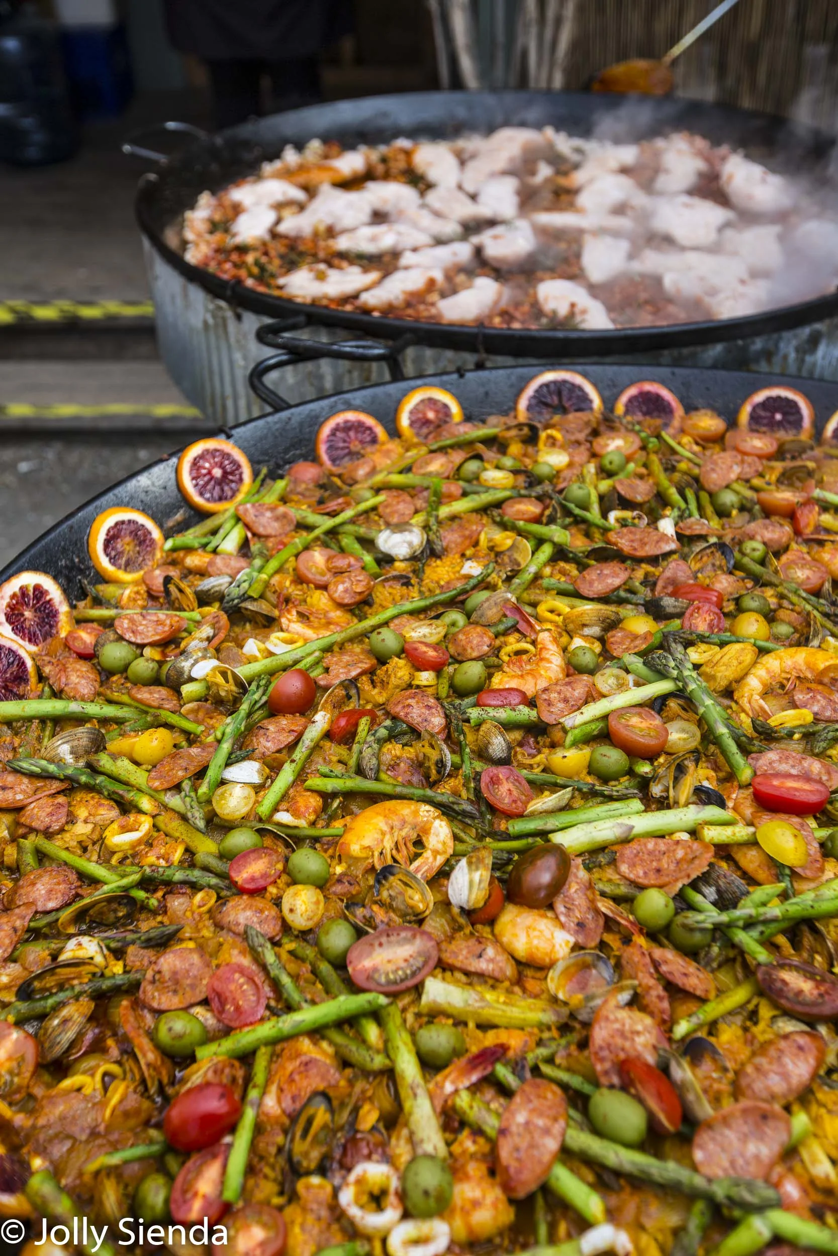 Paella served at Slough Food in Edison, WA.