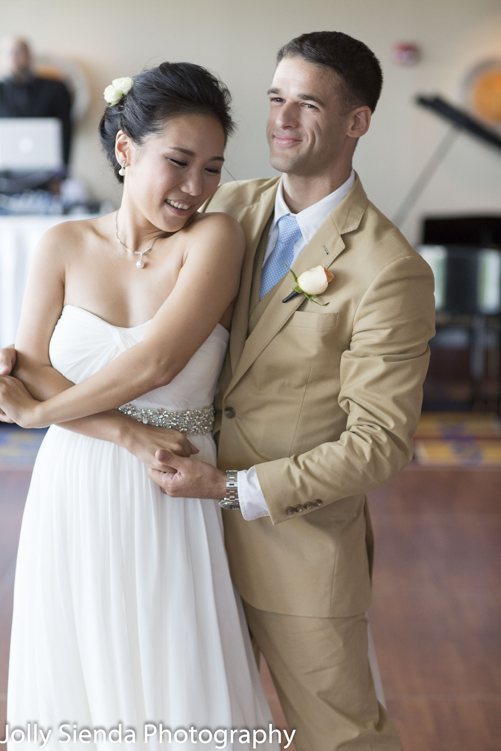 Portrait of the bride and groom during their First Dance as a ma