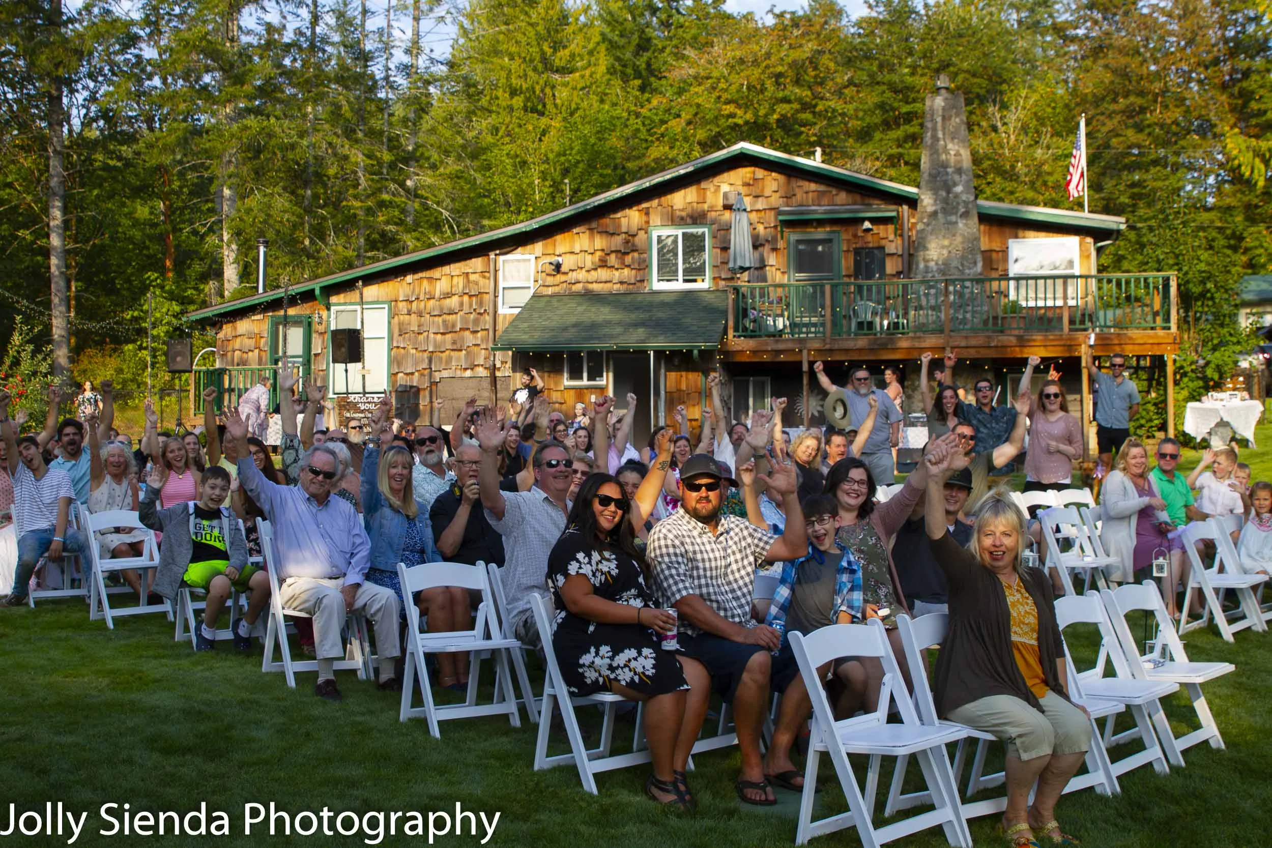 Cheers from the guests as the wedding ceremony was about to begin!