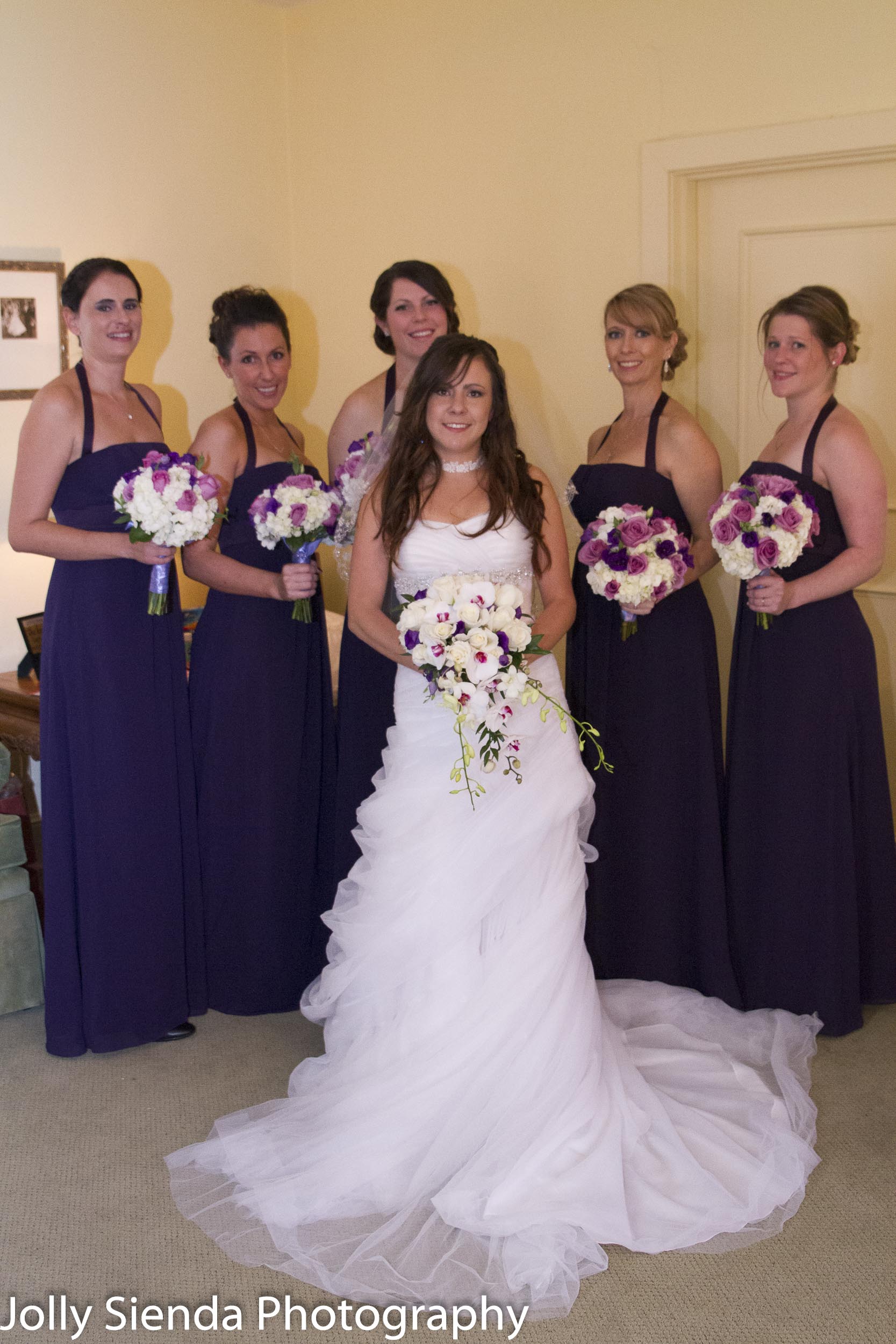 Portrait of a bride with her bridesmaids