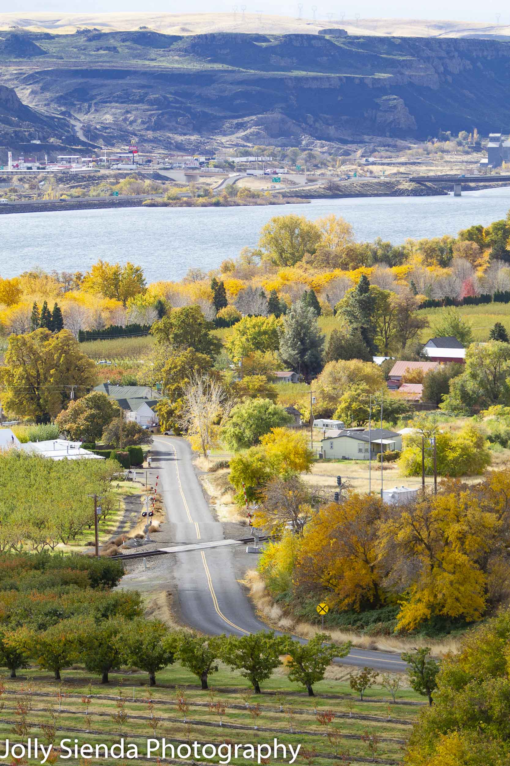 Town of Maryhill at Autumn along the Columbia River Gorge