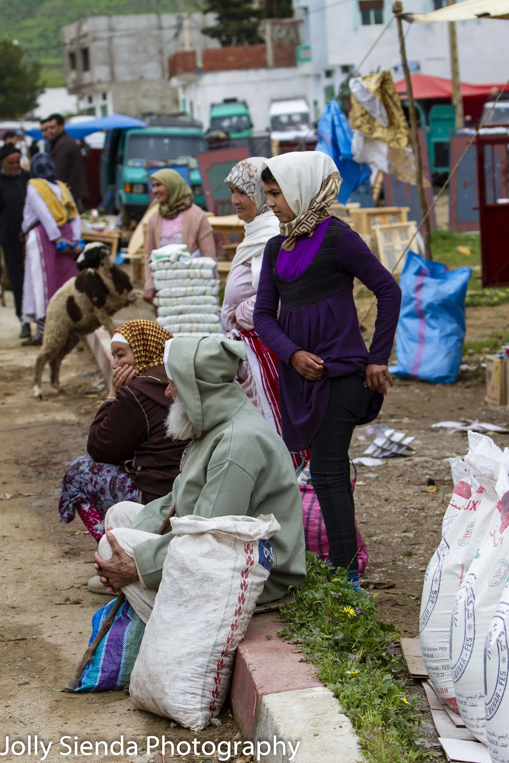 Market day for Moroccan Berbers and a goat