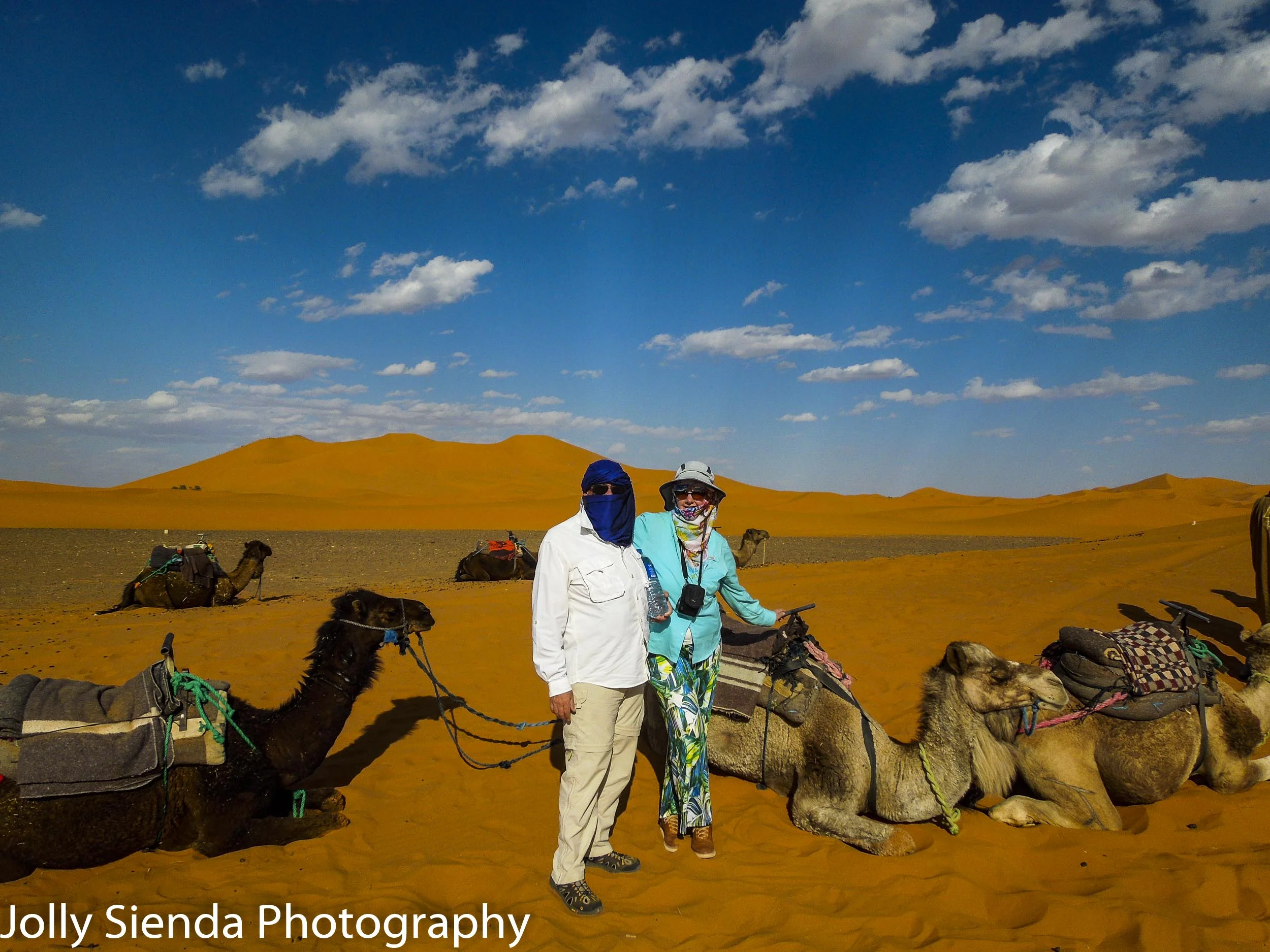 Jolly Sienda and Richard Anderson, camel trek