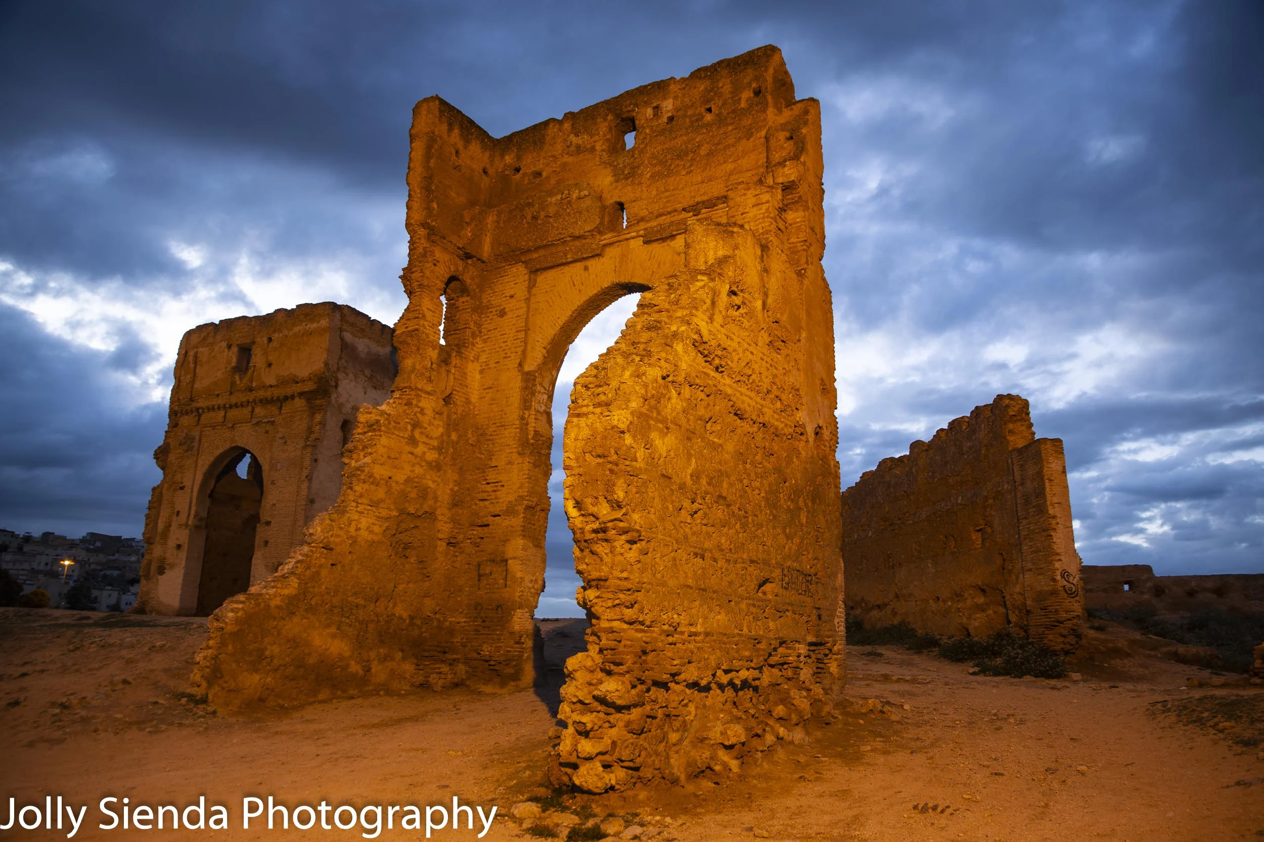 Merinides Tombs at night
