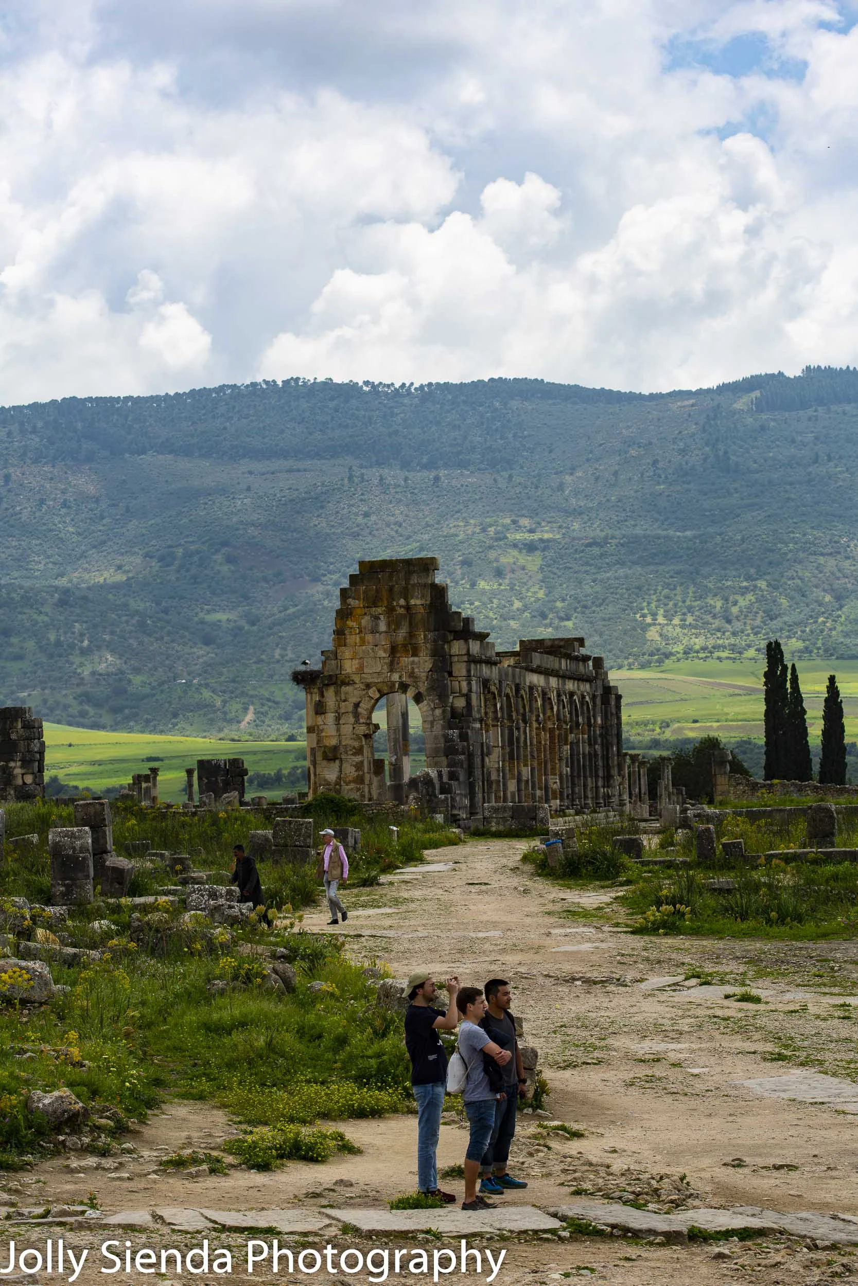 Tourists explore Volubilis