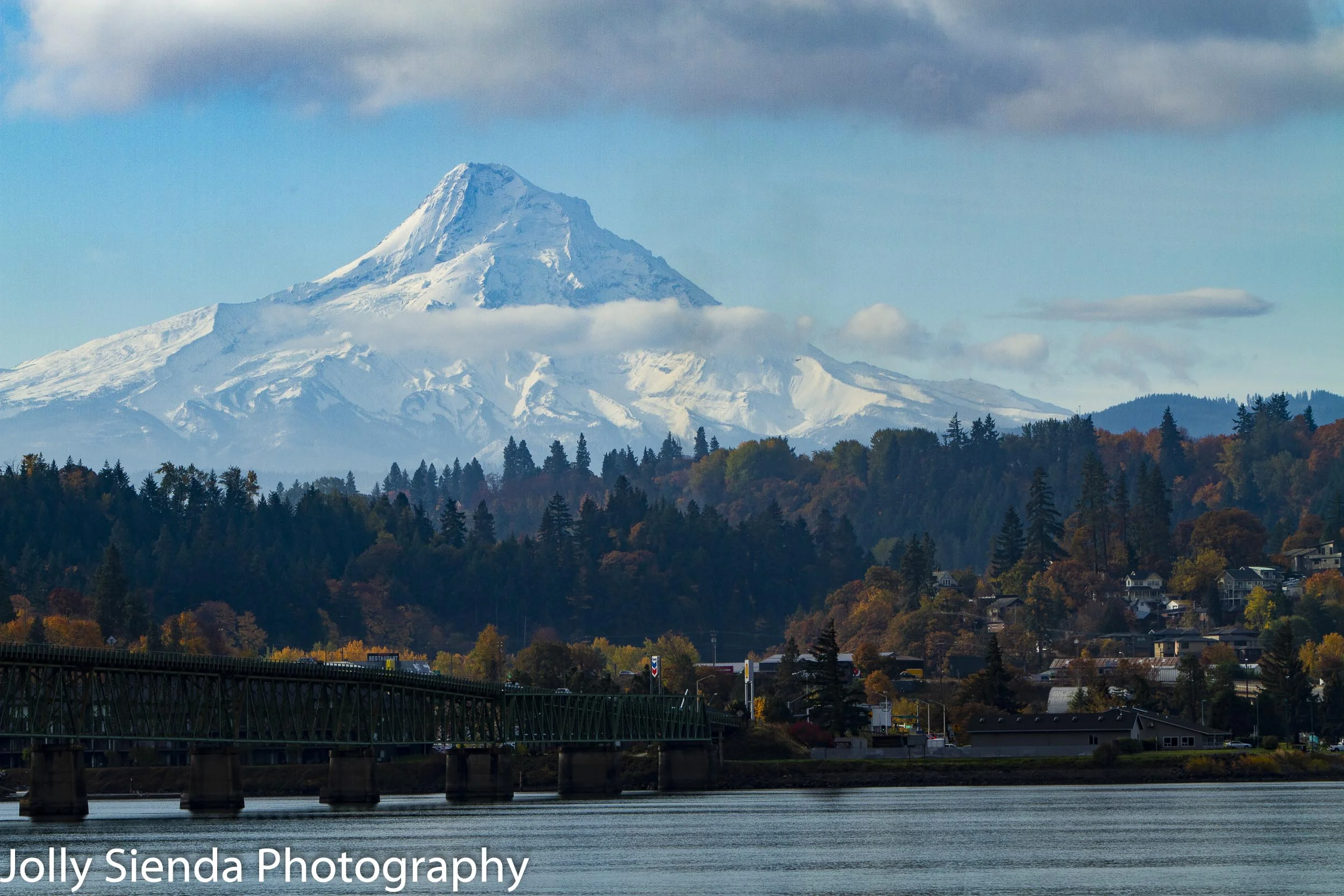 Mount Hood, Autumn, and the Hood River Bridge