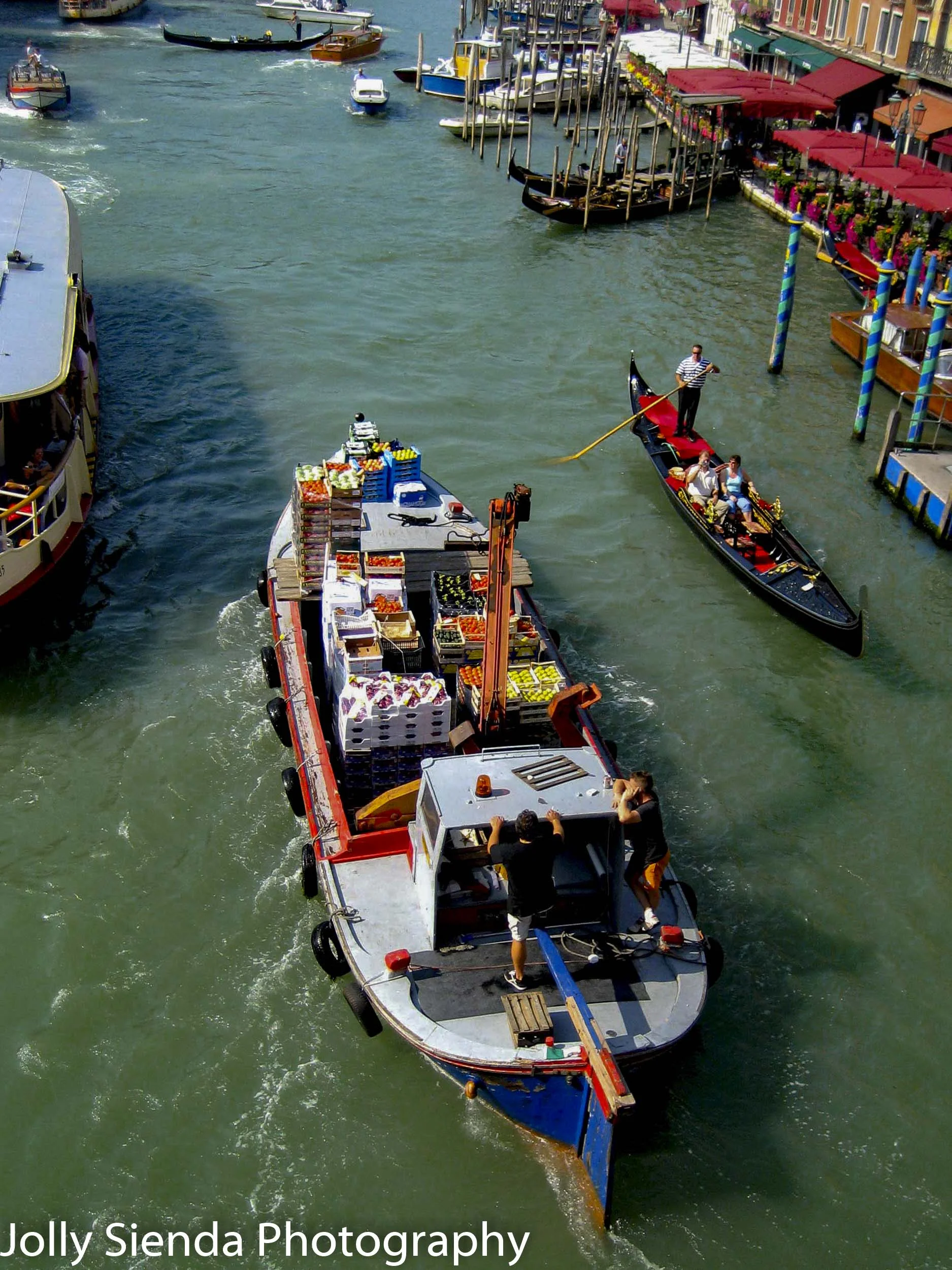 Barges and Gondolas on the Grand Canal