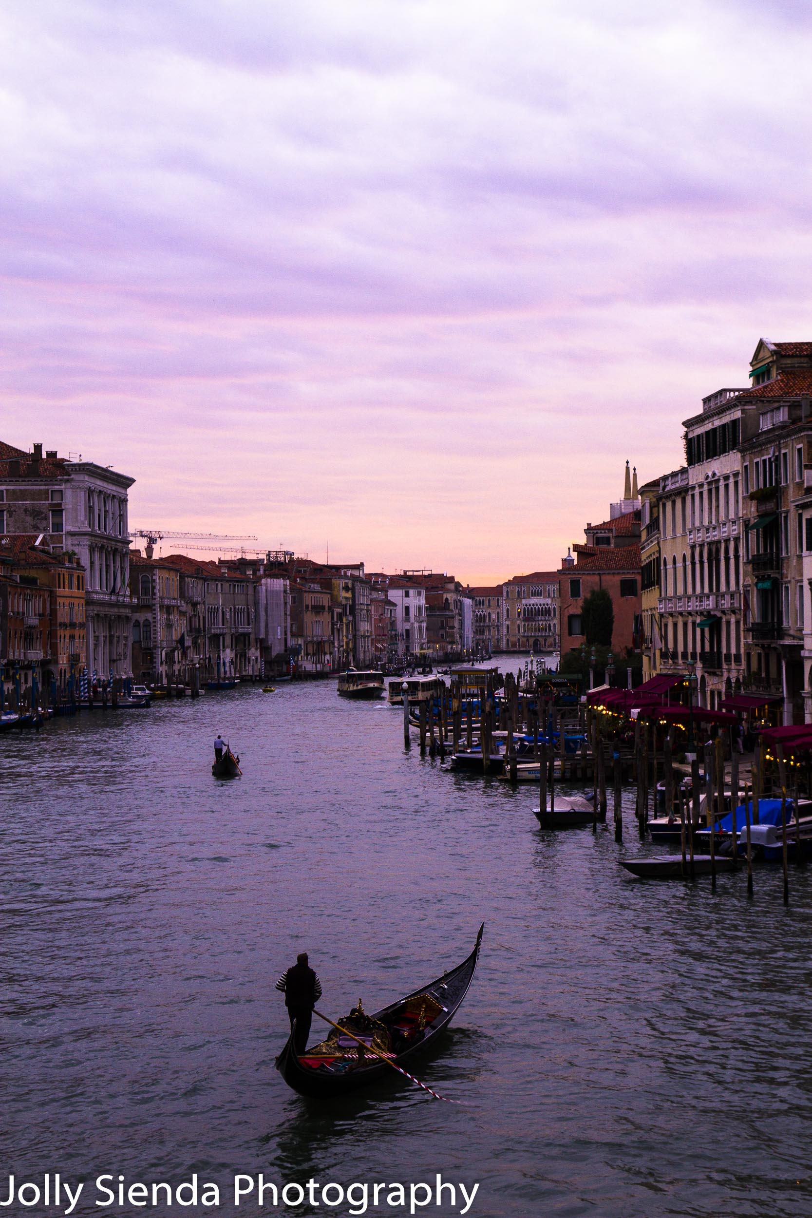 Gondalas on the Grand Canal at Sunset, travel photography