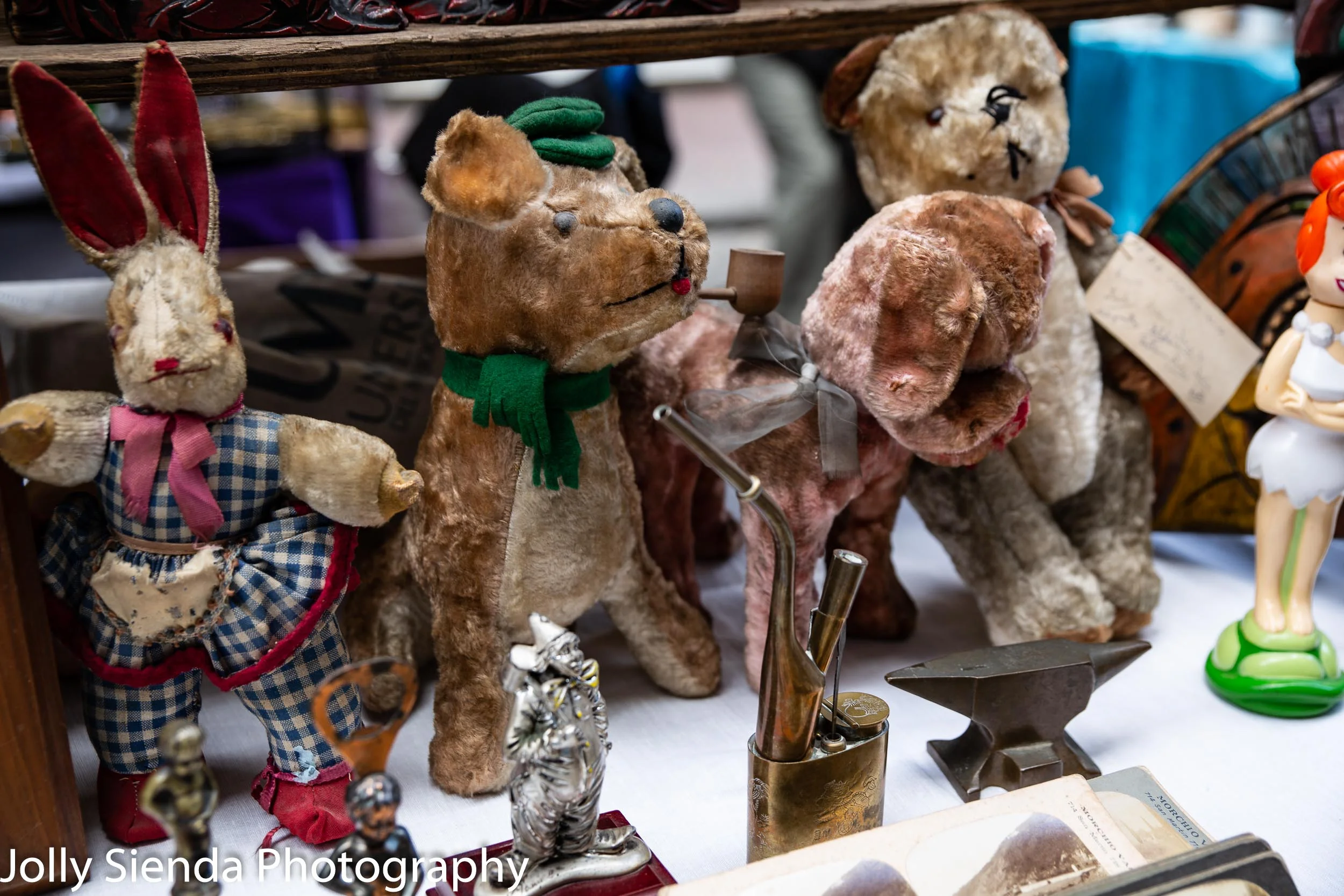 Collectable stuffed animals at the Sunday San Telmo collectable and antiques market, San Telmo, Argentina