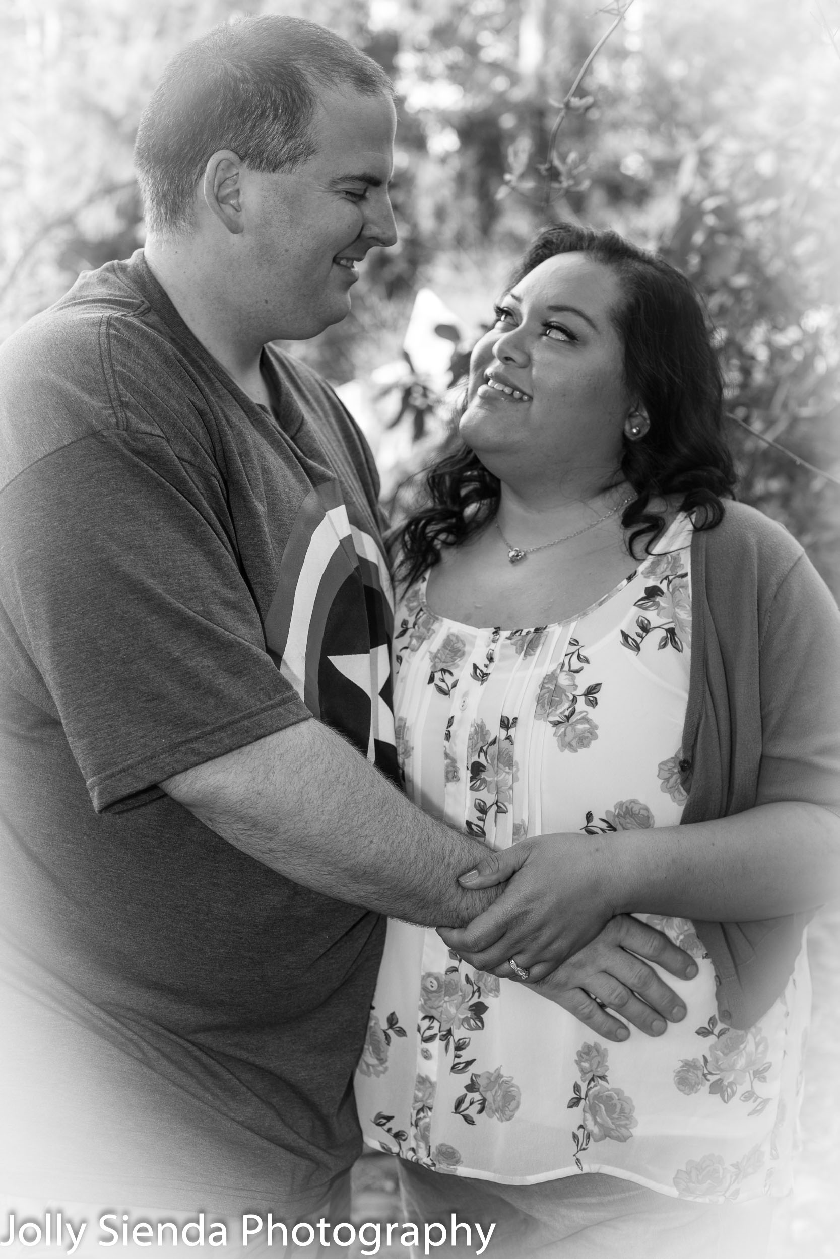 Engaged Couple, Black and white Engagment Portrait